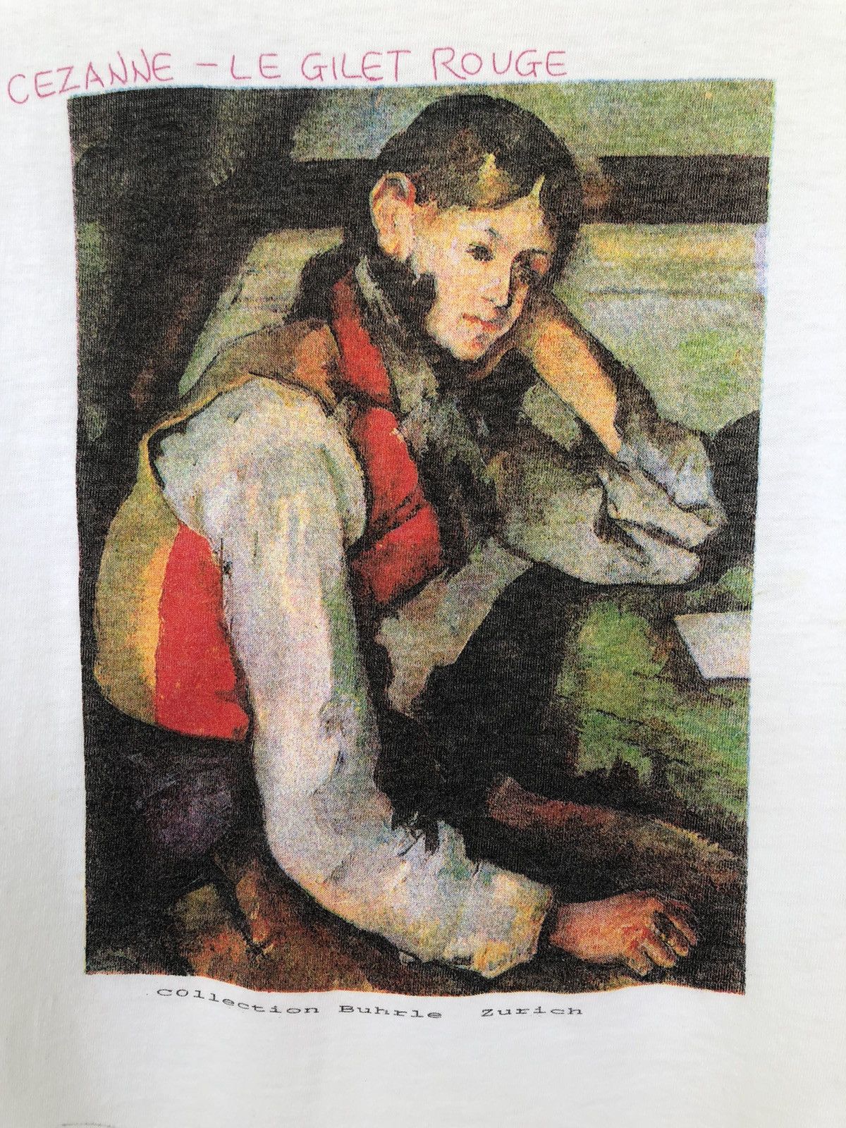 Art Comes First Vintage 90s PAUL CEZANNE The Boy in the Red Vest Size US L / EU 52-54 / 3 - 3 Thumbnail