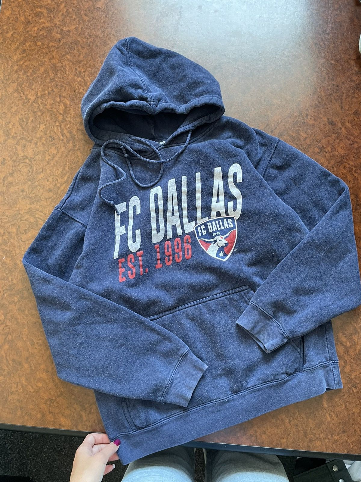 Band Tees × Vintage 90s FC DALLAS 1996 HOODIE HOODED BOXY LOGO BAGGY Size US M / EU 48-50 / 2 - 1 Thumbnail