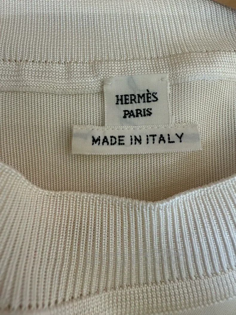 Hermes Hermes Satin cream white silk short-sleeve Size XS / US 0-2 / IT 36-38 - 4 Thumbnail