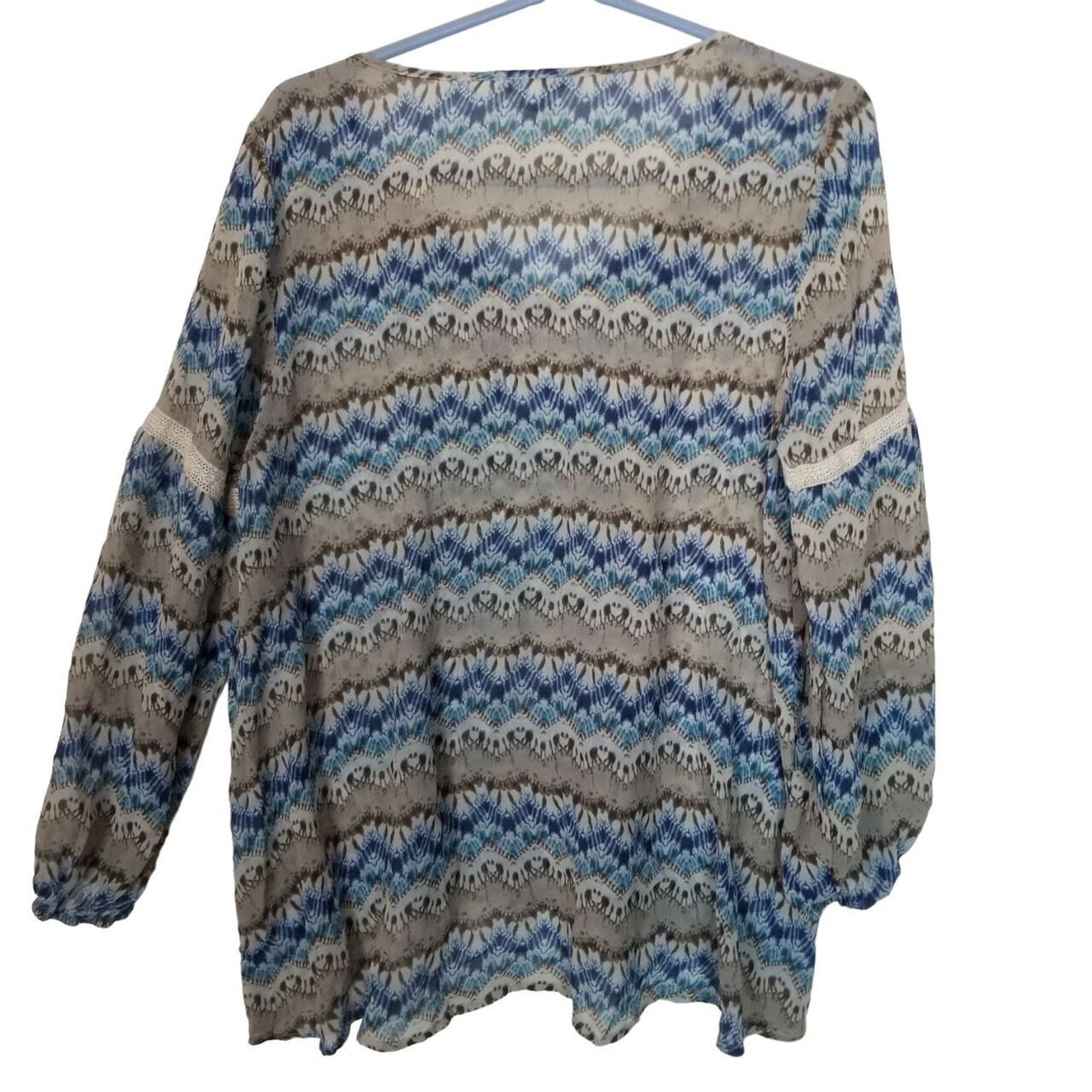 Sundry Sundance Womens Earth Meets Sky 100% Silk Boho Tasseled Size L / US 10 / IT 46 - 9 Thumbnail