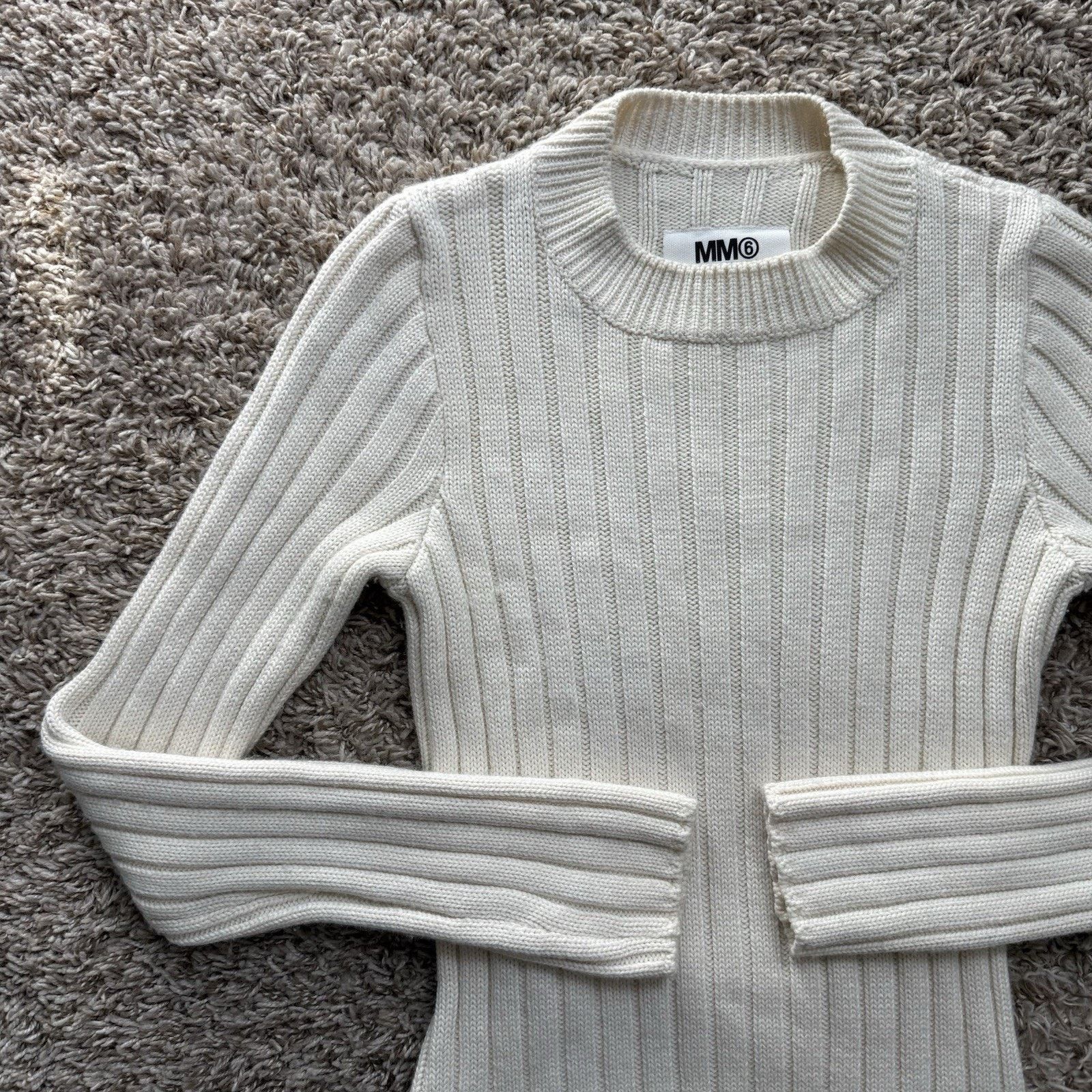 MM6 × Maison Margiela MM6 Maison Margiela Ribbed Off White Roll Neck Sweater Size M / US 6-8 / IT 42-44 - 11 Thumbnail