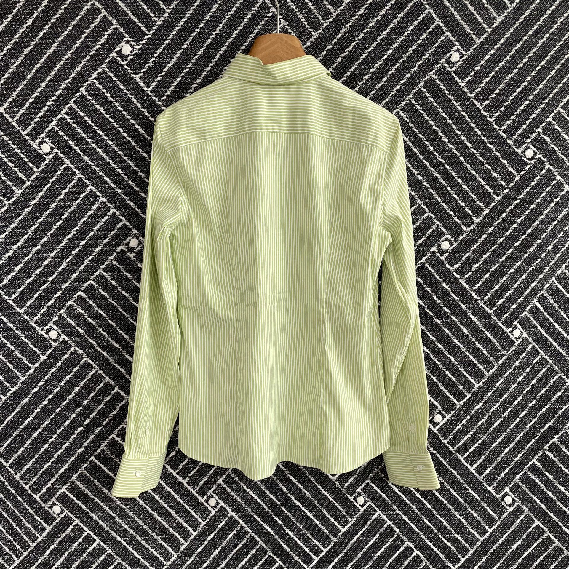 Loro Piana Loro Piana Striped LS Shirt Women's White & Green 44 99 New Size M / US 6-8 / IT 42-44 - 2 Thumbnail