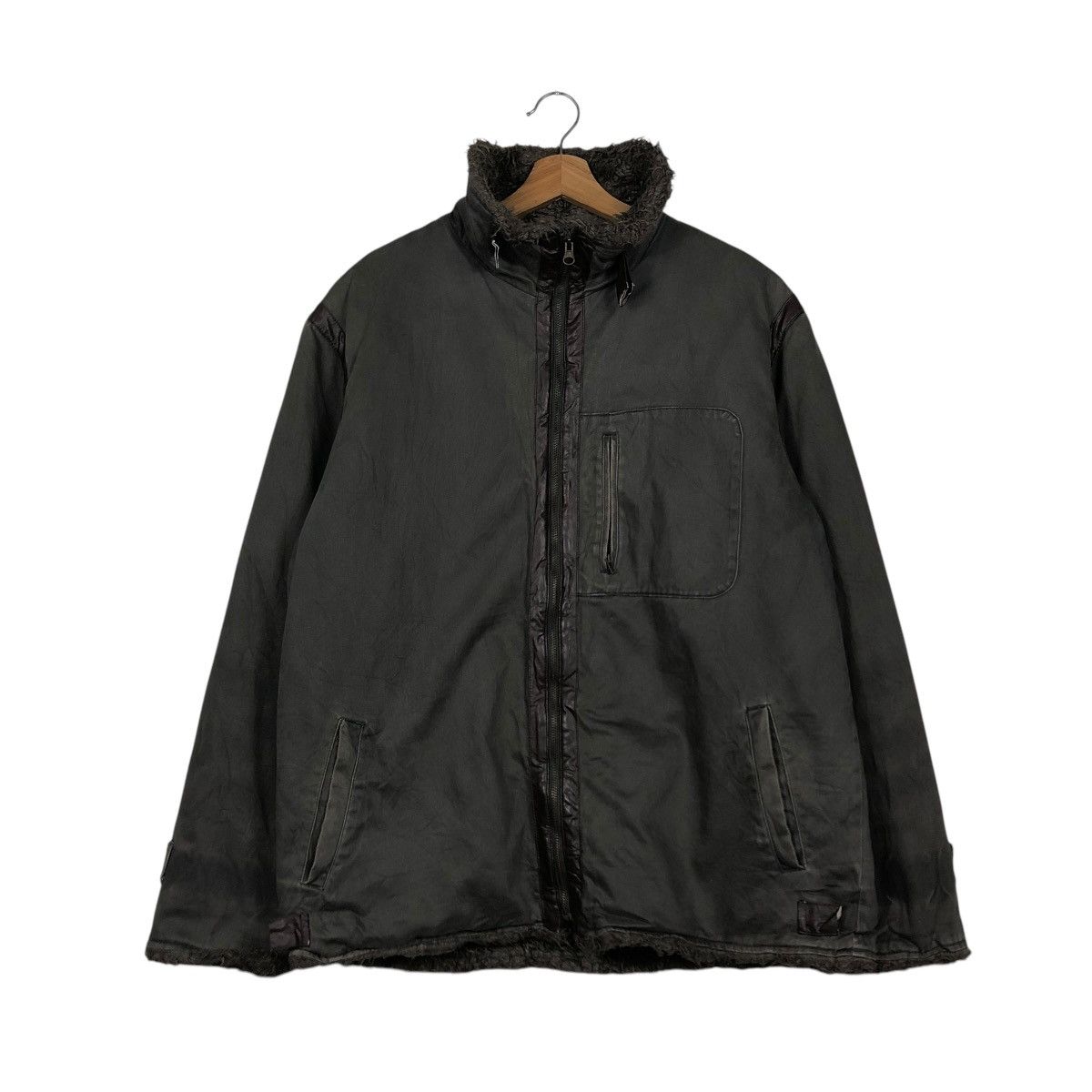 Japanese Brand 🔥VINTAGE BIKER JACKET REAL SMPL FUR BLANKET ISSEY MIYAKE Size US L / EU 52-54 / 3 - 3 Thumbnail