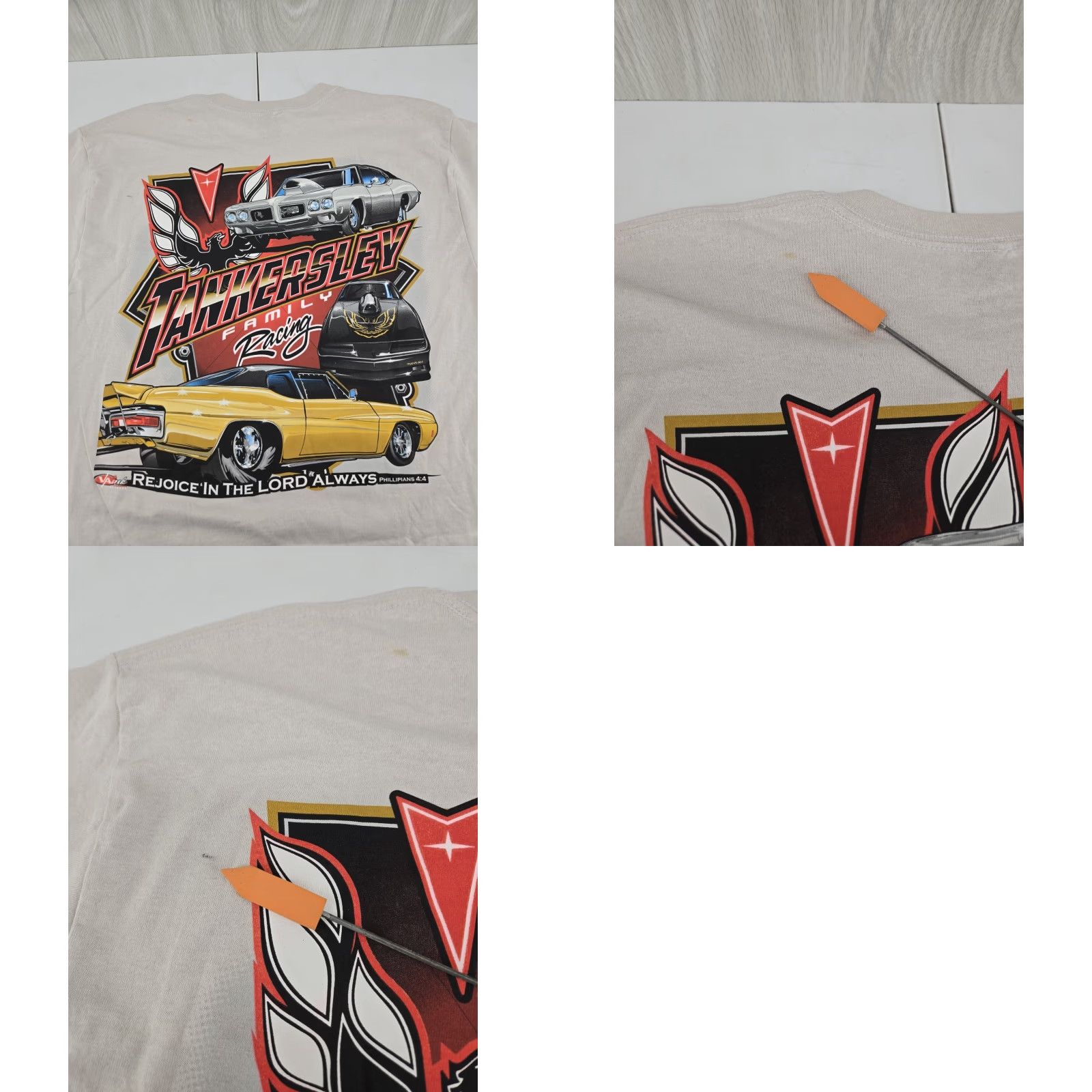 Gildan SPOT Tankersley Family Racing Pontiac Firebird Graphic T-Shirt Size L Khaki Mens Short Sleeve Vintage No Size US L / EU 52-54 / 3 - 9 Thumbnail