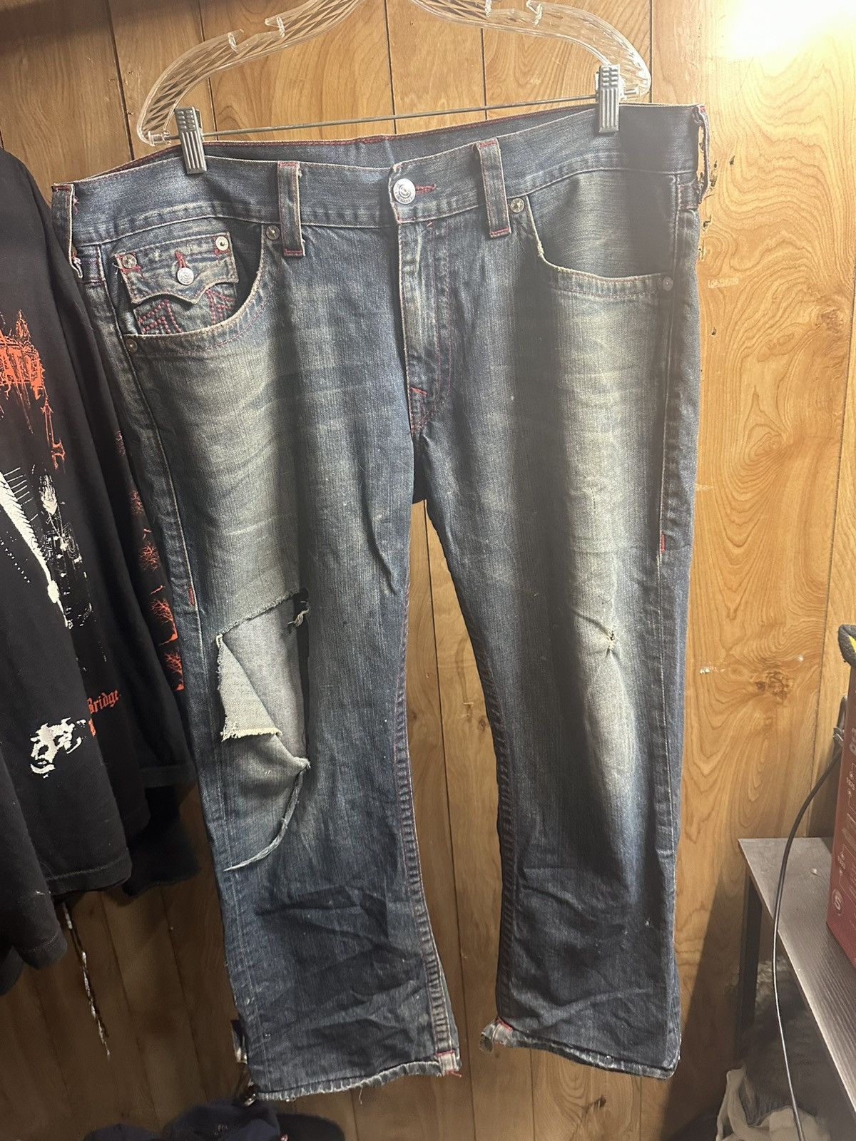 True Religion × Vintage True Religion Red Stitching Straight legged Jean Size US 40 / EU 56 - 4 Thumbnail
