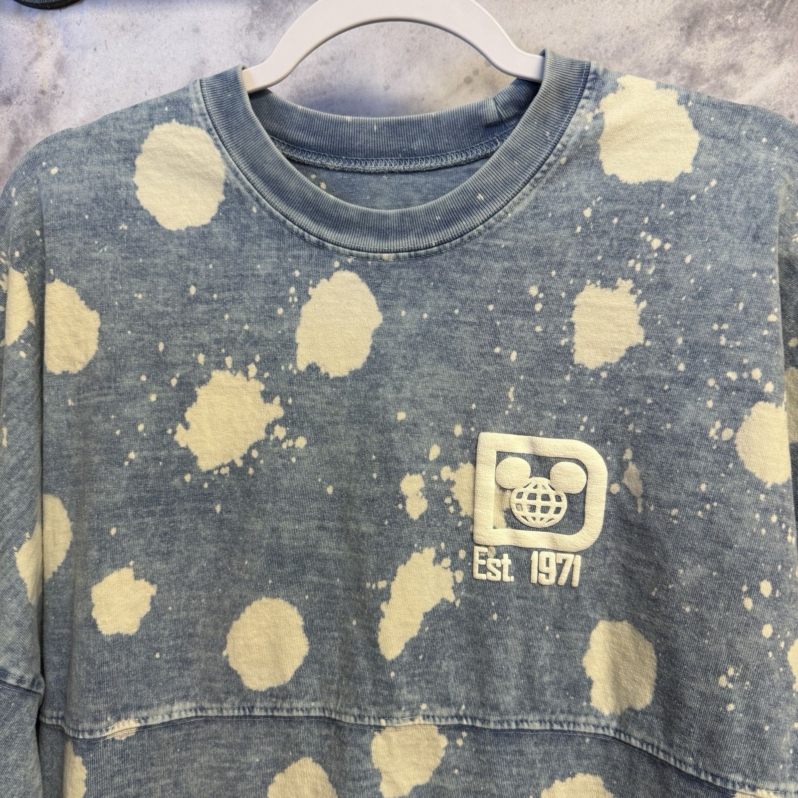 Disney Walt Disney World Spirit Jersey Mens Large Blue Bleach Long Size US L / EU 52-54 / 3 - 3 Thumbnail