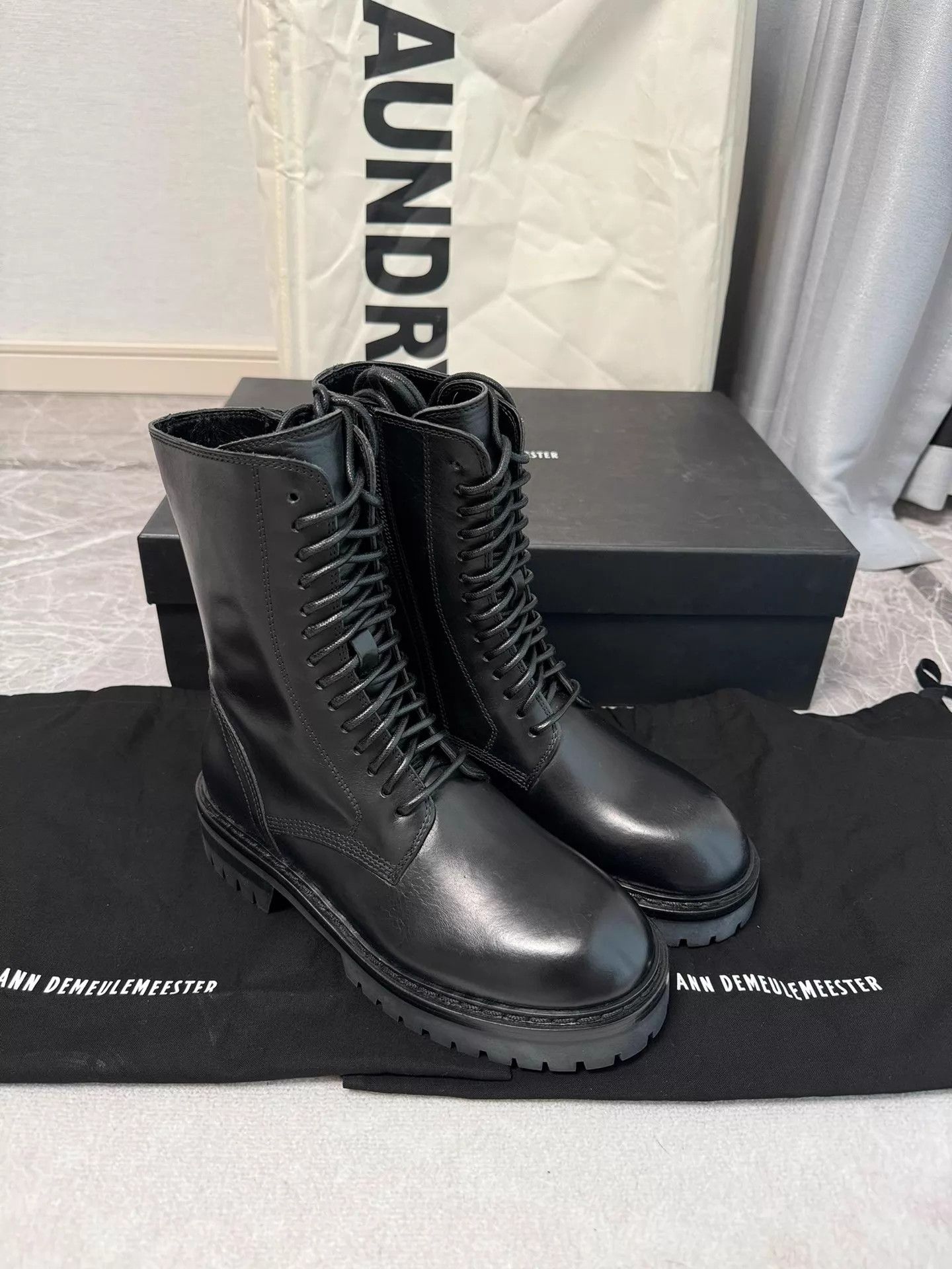 Ann Demeulemeester Ann Demeulemeester high-top combat boots 36.5 black Size US 6 / IT 36 - 8 Thumbnail