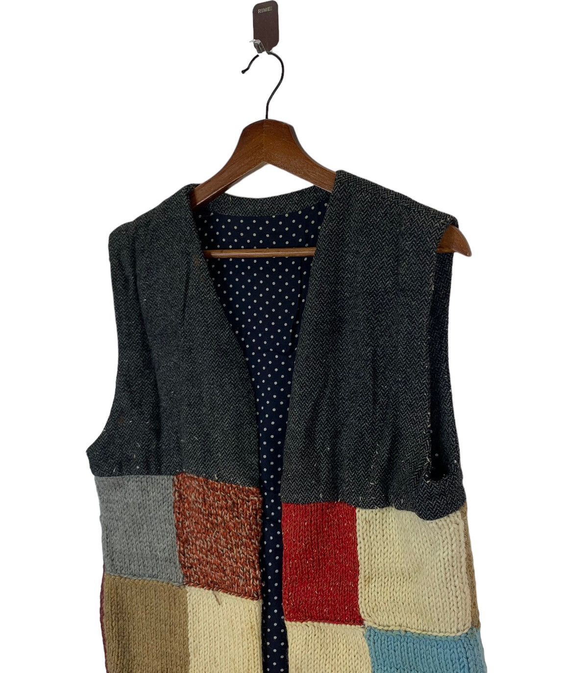 Designer × Vintage VINTAGE PATCH WORK VEST WOOL KNIT Size US M / EU 48-50 / 2 - 3 Thumbnail