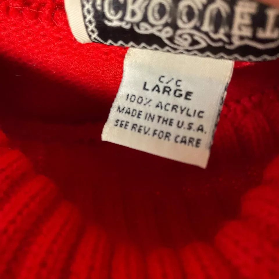 Vintage Croquet Sweater Women's Large Cowl Neck Red Knit L Size L / US 10 / IT 46 - 5 Thumbnail