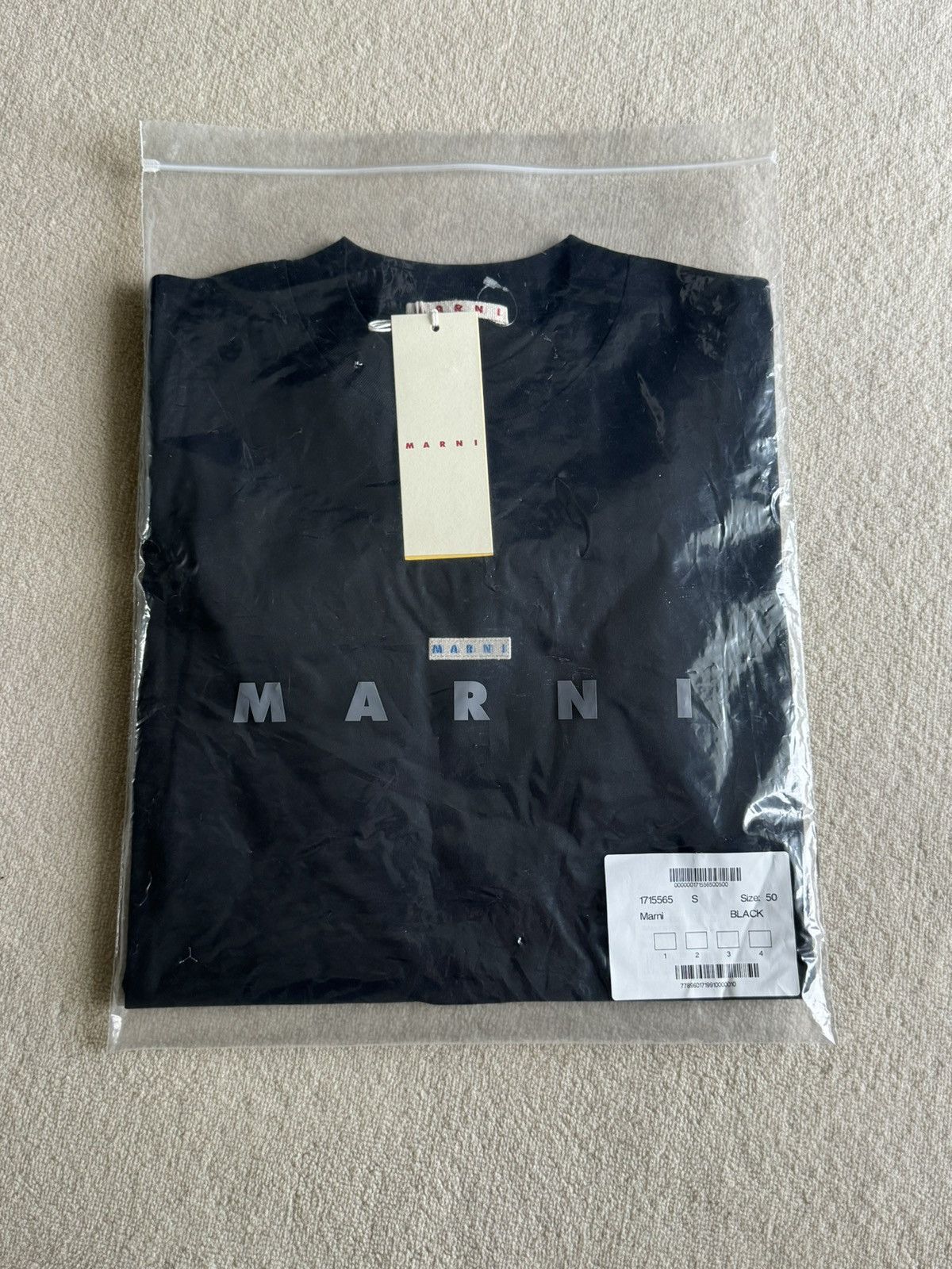 Marni NEW | BLACK LOGO TSHIRT SIZE 50 OVERSIZE Size US M / EU 48-50 / 2 - 3 Thumbnail
