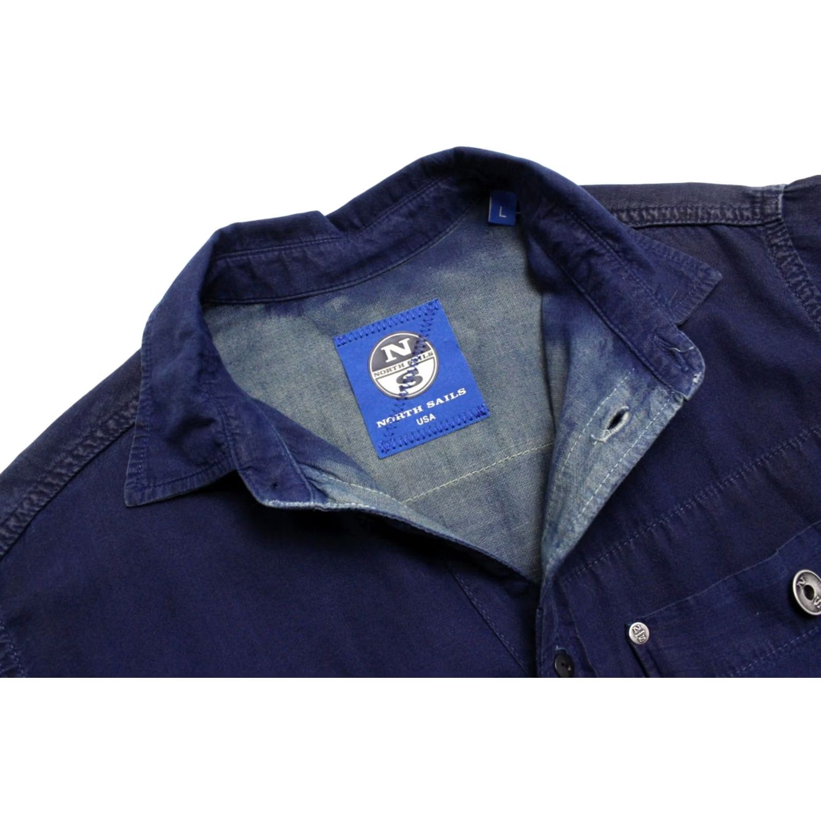 Vintage North Sails Des 137 Button Up Shirt Men's LARGE Pocket Button Navy Blue Size US L / EU 52-54 / 3 - 4 Thumbnail