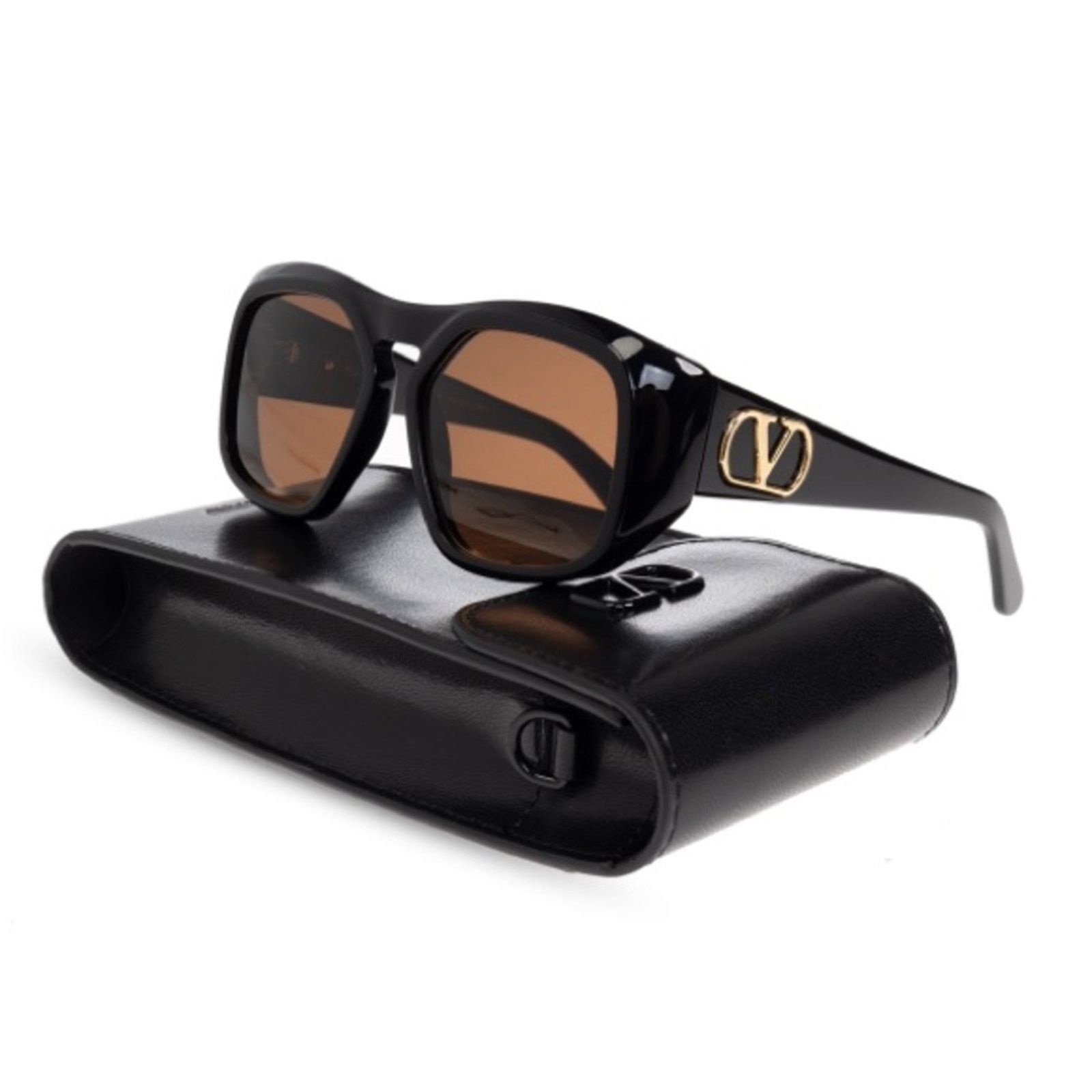 New! Valentino V Grace VLS 126A, Black and Gold Sunglasses, Authentic Valentino ?️ New Valentino V-GRACE VLS-126A Sunglasses  main image 4