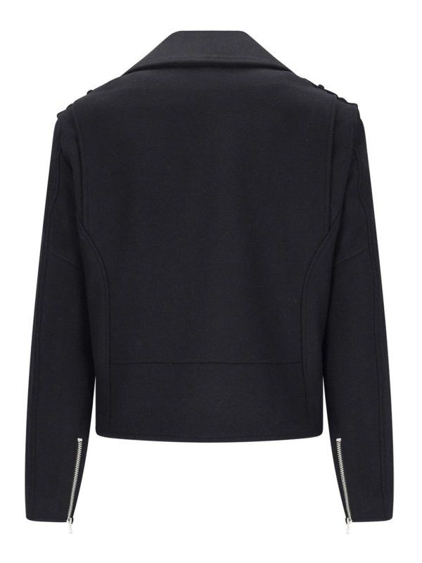 o1s1wg111025 Biker Jacket In Felted Wool in Black