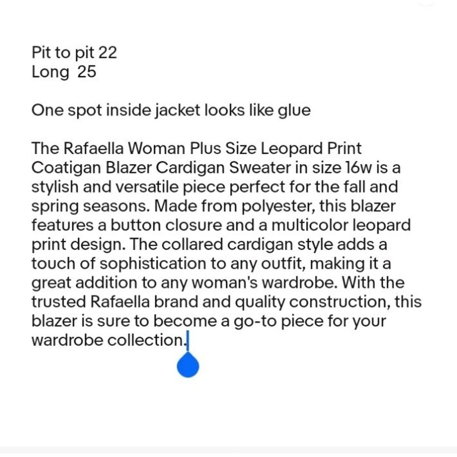 Other Rafaella Woman Plus Size Coatigan Cardigan Sweater 16w Size XXL / US 16-18 / IT 52-54 - 10 Thumbnail