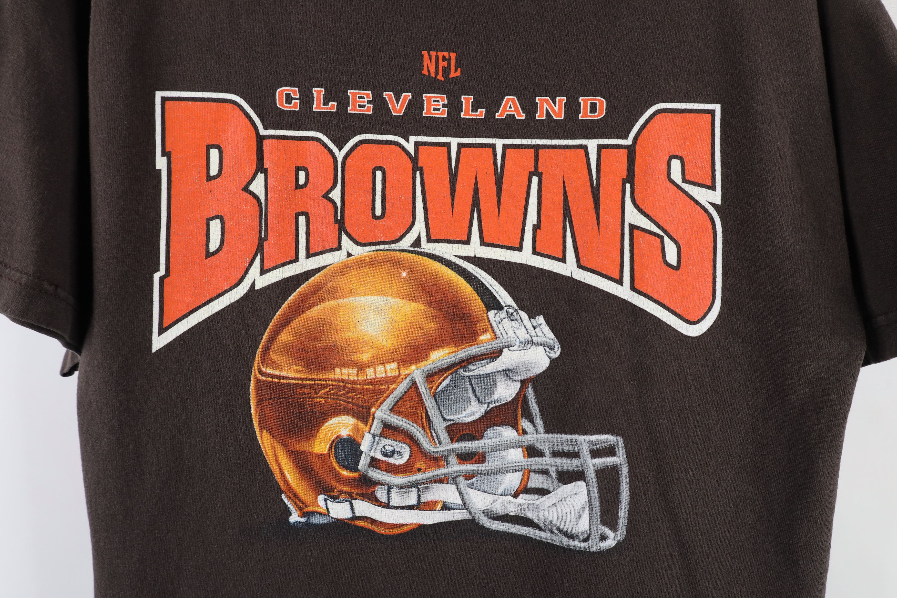 Vintage Vintage Spell Out Cleveland Browns Football Helmet T-Shirt Size US M / EU 48-50 / 2 - 4 Thumbnail