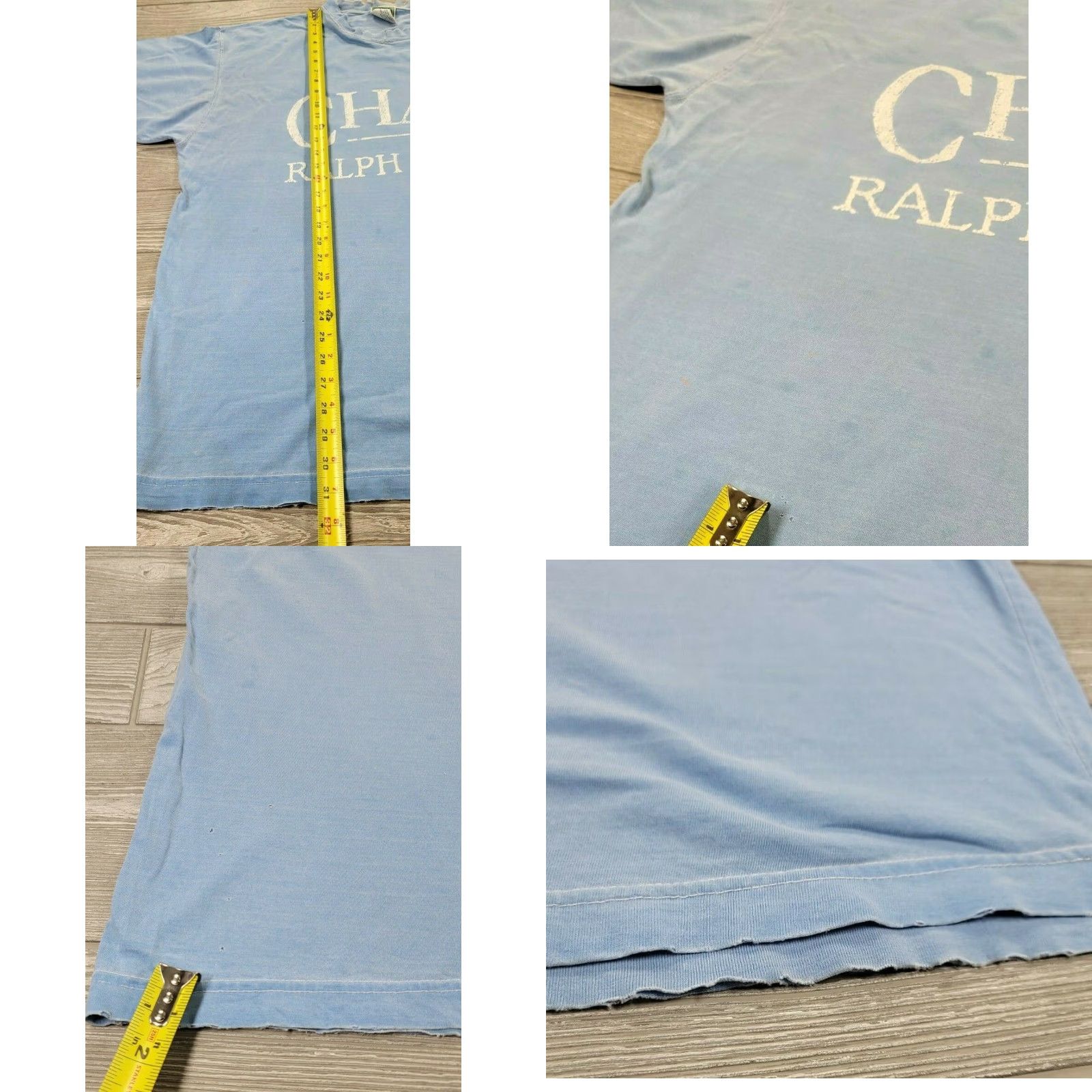 Chaps VINTAGE Chaps Ralph Lauren T Shirt XL 90s Light Blue Distressed Logo Crew Neck Short Sleeve Men Size US XL / EU 56 / 4 - 8 Thumbnail