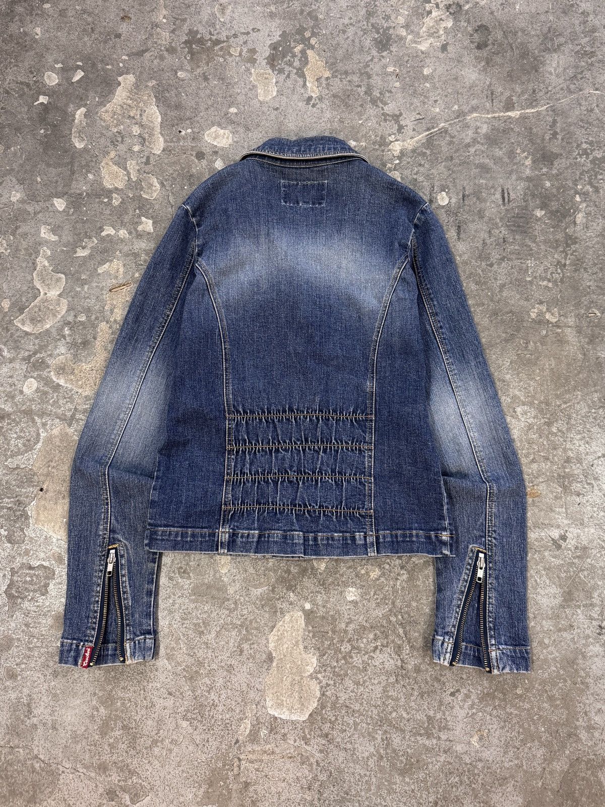 Vintage y2k Denim Bomber Jacket Size S / US 4 / IT 40 - 7 Thumbnail