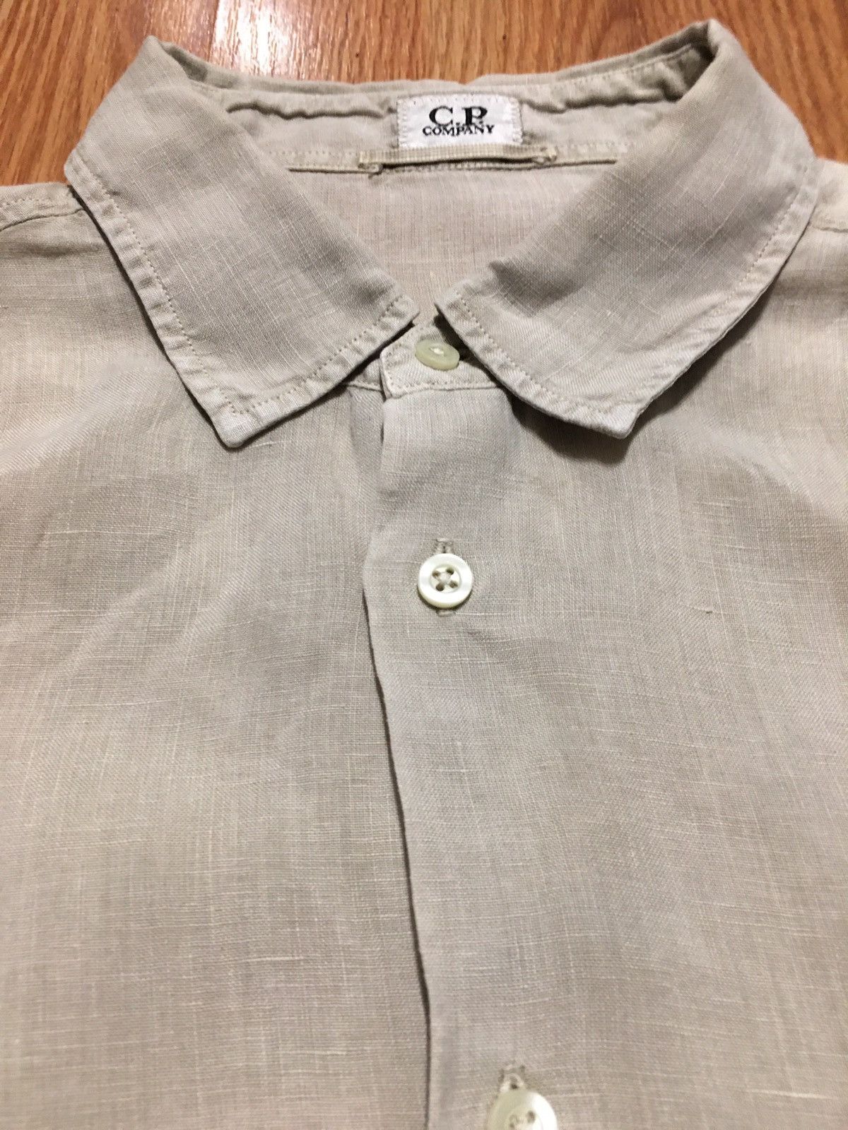 C.P. Company C.P. Company Linen Grey Button Up Mens Shirt Size US L / EU 52-54 / 3 - 4 Thumbnail