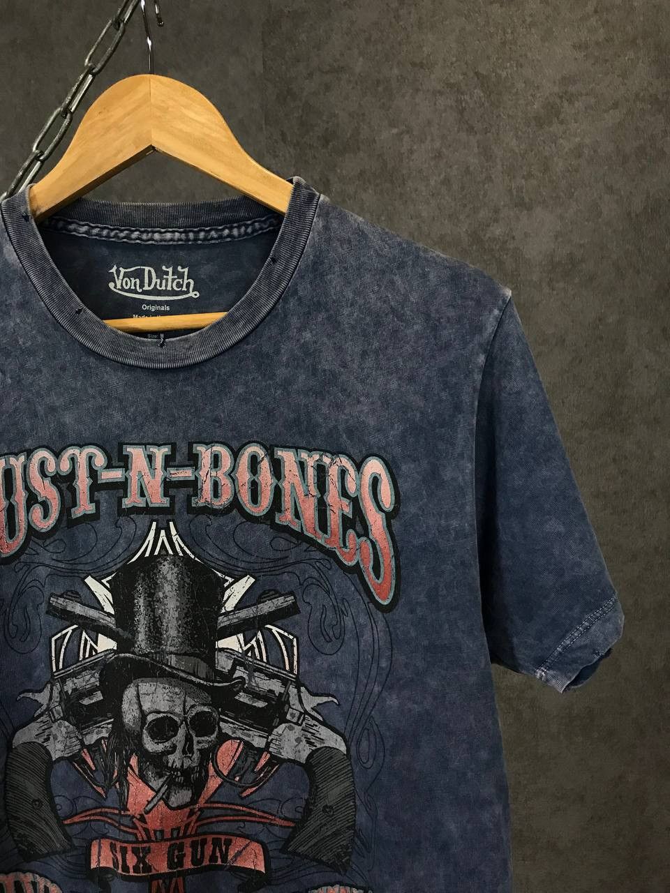 Designer Von Dutch designer skull made in USA distressed tee Size US M / EU 48-50 / 2 - 2 Thumbnail