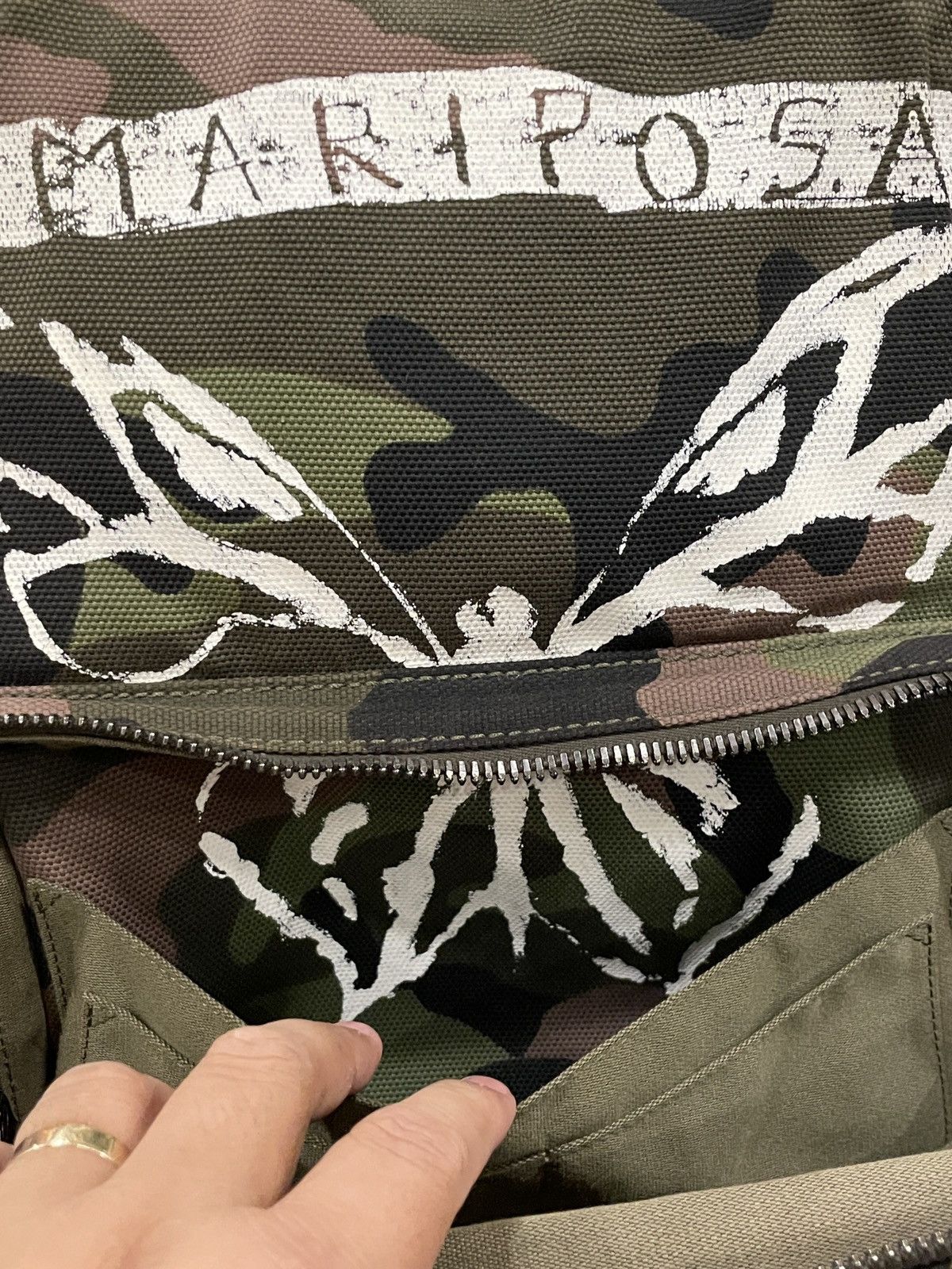 Valentino Mariposa Printed Camouflage Backpack Size ONE SIZE - 11 Thumbnail