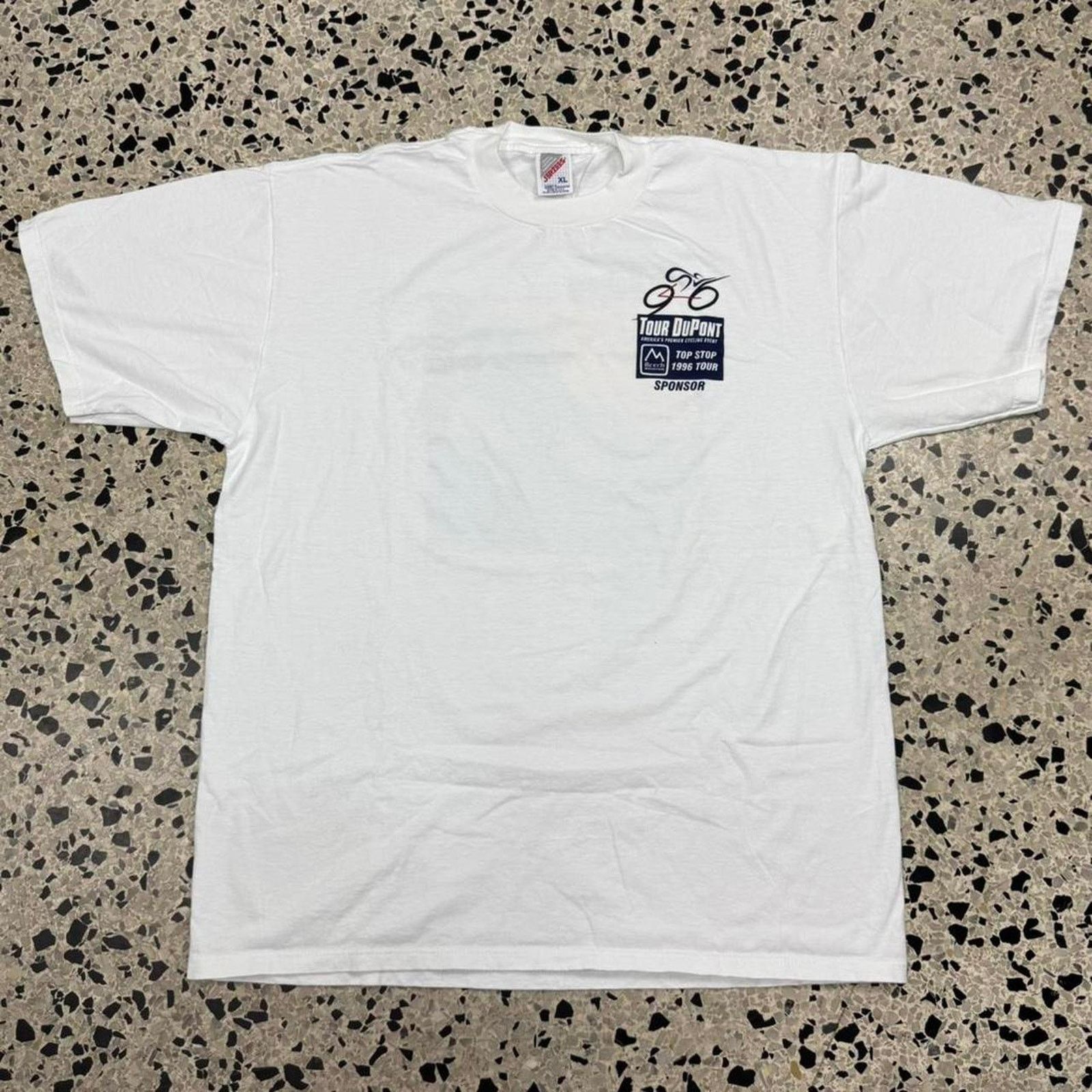 Jerzees × Vintage VINTAGE 90S TOUR DUPONT 1996 LEGEND ROAD RACE SPONSOR TEE: Size US XL / EU 56 / 4 - 2 Thumbnail