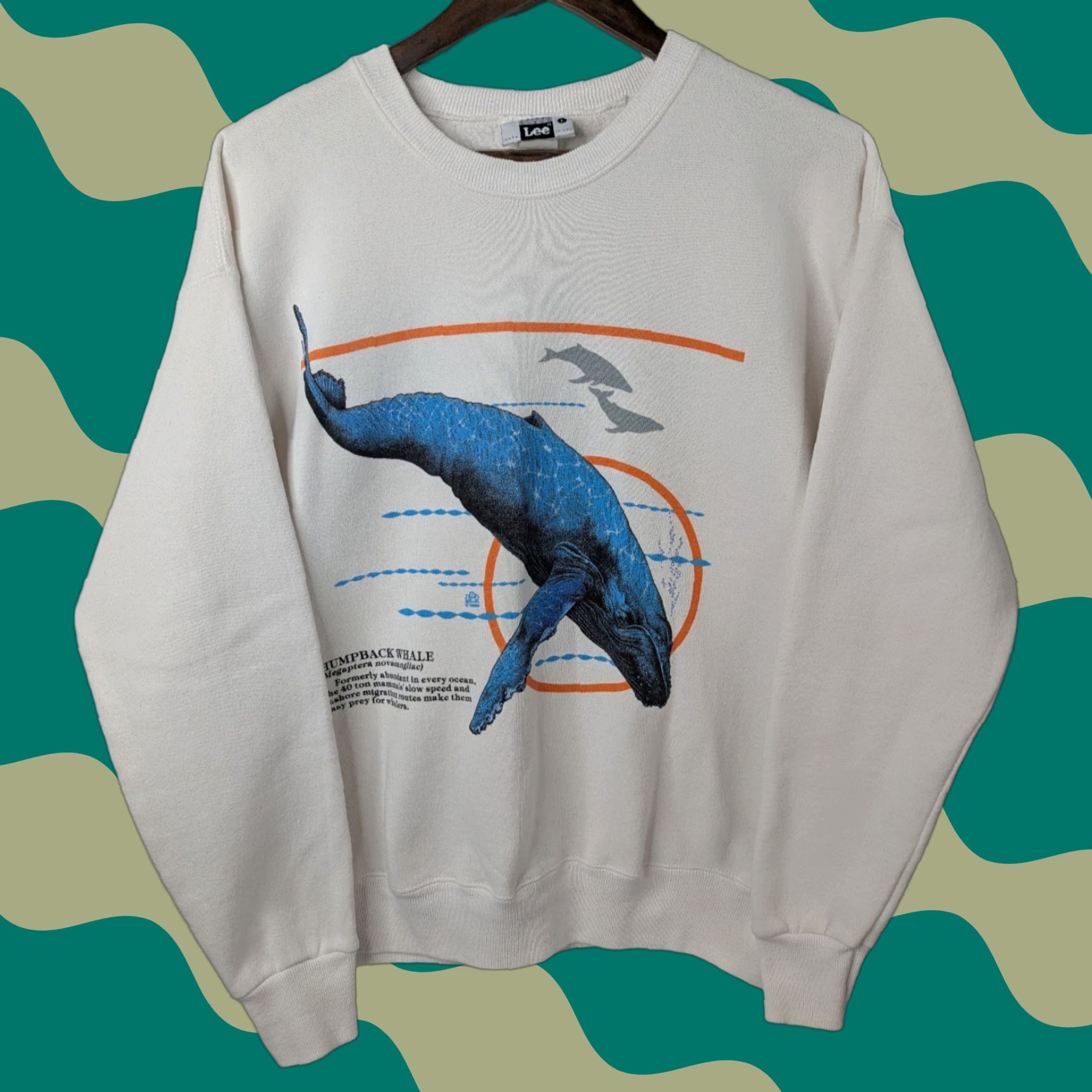 Lee VINTAGE Lee Sweatshirt Humpback Whale Mammal Graphic Crewneck Size Large USA Men Woolly? Size US L / EU 52-54 / 3 - 1 Thumbnail