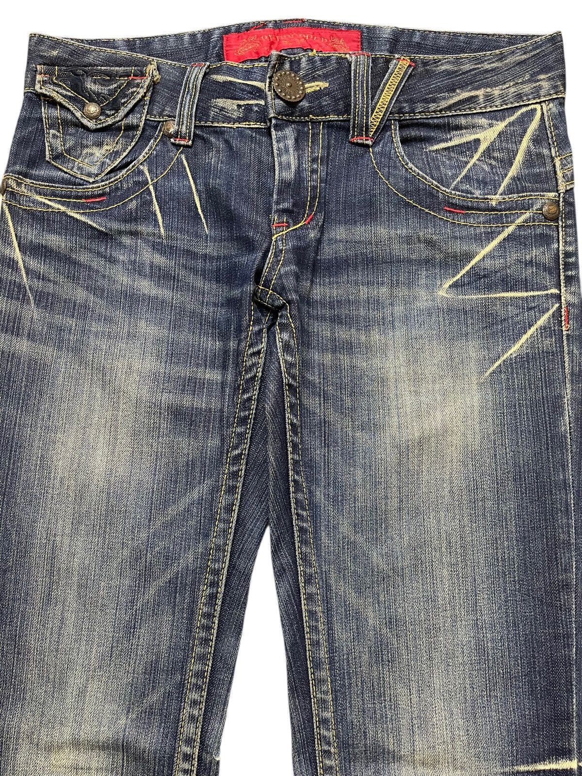 Who Decides War Vintage Japanese Brand Faded Wash Clawmark Flared Jeans Size US 31 - 3 Thumbnail