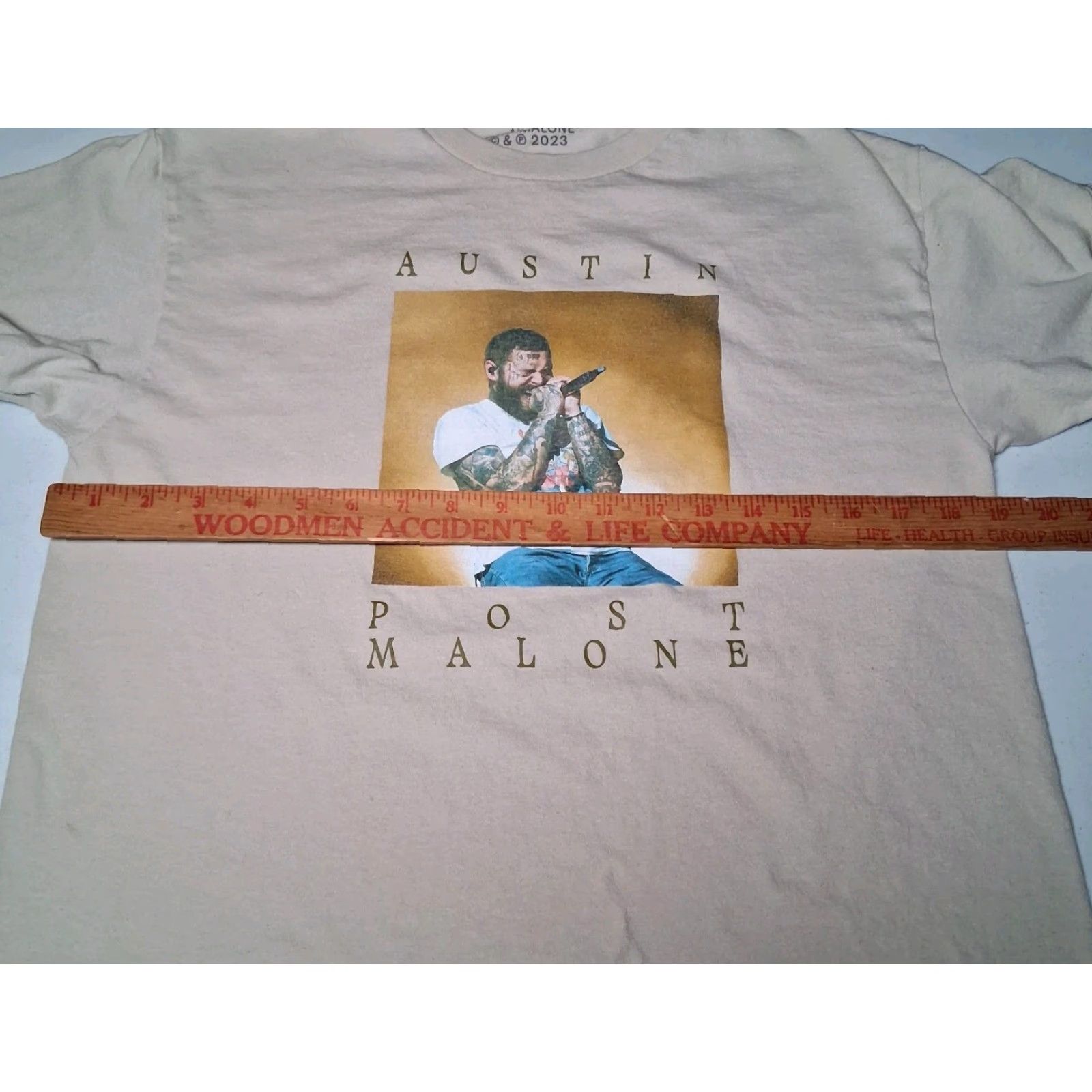Vintage Posty Co Austin Post Malone Shirt Men L Graphic T Beige Short Sleeve Crew Neck Music 2020s Pop Culture Cotton Tan Size US L / EU 52-54 / 3 - 6 Thumbnail