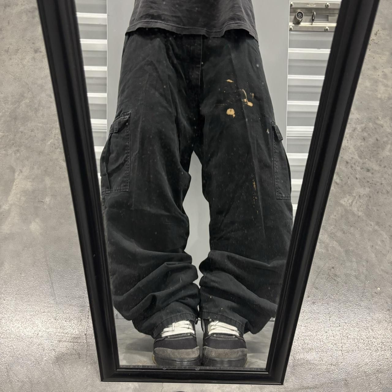 Japanese Brand × Vintage Crazy Vintage Y2K/2000s Baggy Black Streetwear Skater Cargo Pants! Size US 36 / EU 52 - 1 Thumbnail