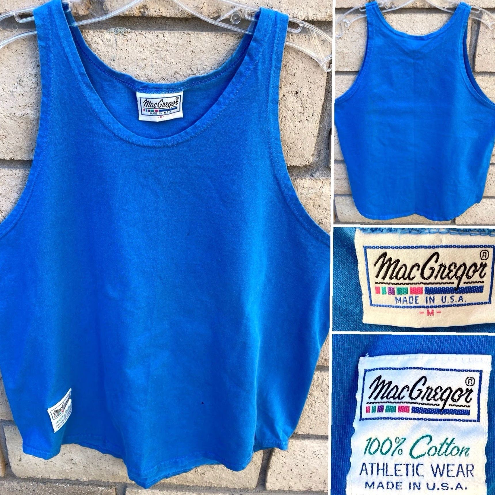 McGregor VINTAGE MacGregor Athletic Tank Top Blue 80s 90s Mens M Worn Hole Made In USA Size US M / EU 48-50 / 2 - 5 Thumbnail