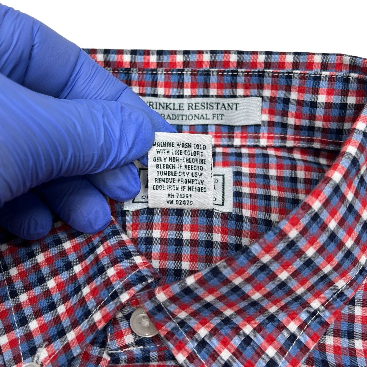 L.L. Bean LL Bean Large Short Sleeve Shirt Red/ Blue Check Plaid Size US L / EU 52-54 / 3 - 4 Thumbnail