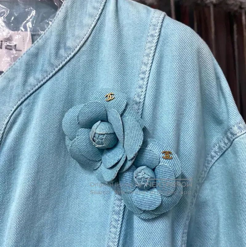 Chanel Chanel Blue Cotton Women's Jacket . Size XXS / US 00 / IT 34 - 4 Thumbnail
