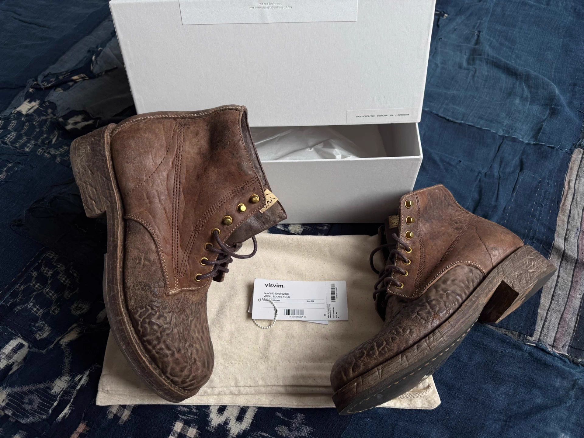 Visvim VISVIM 25AW Virgil Boots-Folk Distressed Leather Work Boots Size US 9 / EU 42 - 1 Thumbnail