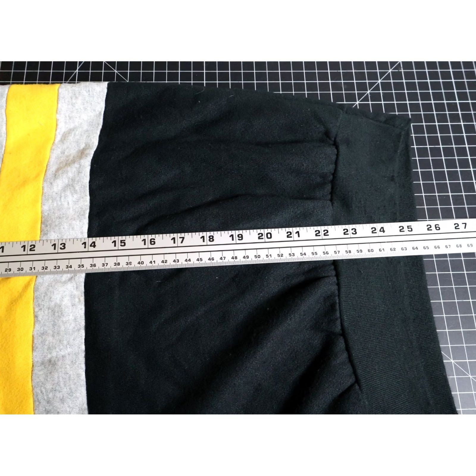 McGregor VINTAGE MacGregor Hoodie Pullover Striped Black Yellow 90s VTG Mens Large Crew Neck Snap Button Pockets Size US L / EU 52-54 / 3 - 6 Thumbnail