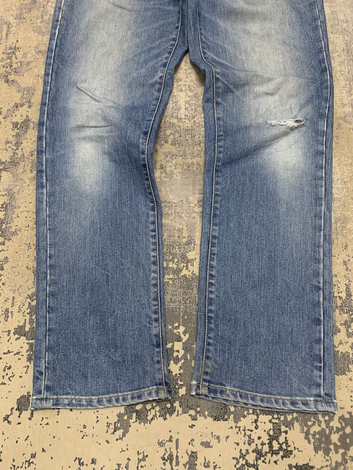 Japanese Brand Vintage Edwin Japanese Distressed Straight Fit Jeans Size US 32 / EU 48 - 4 Thumbnail