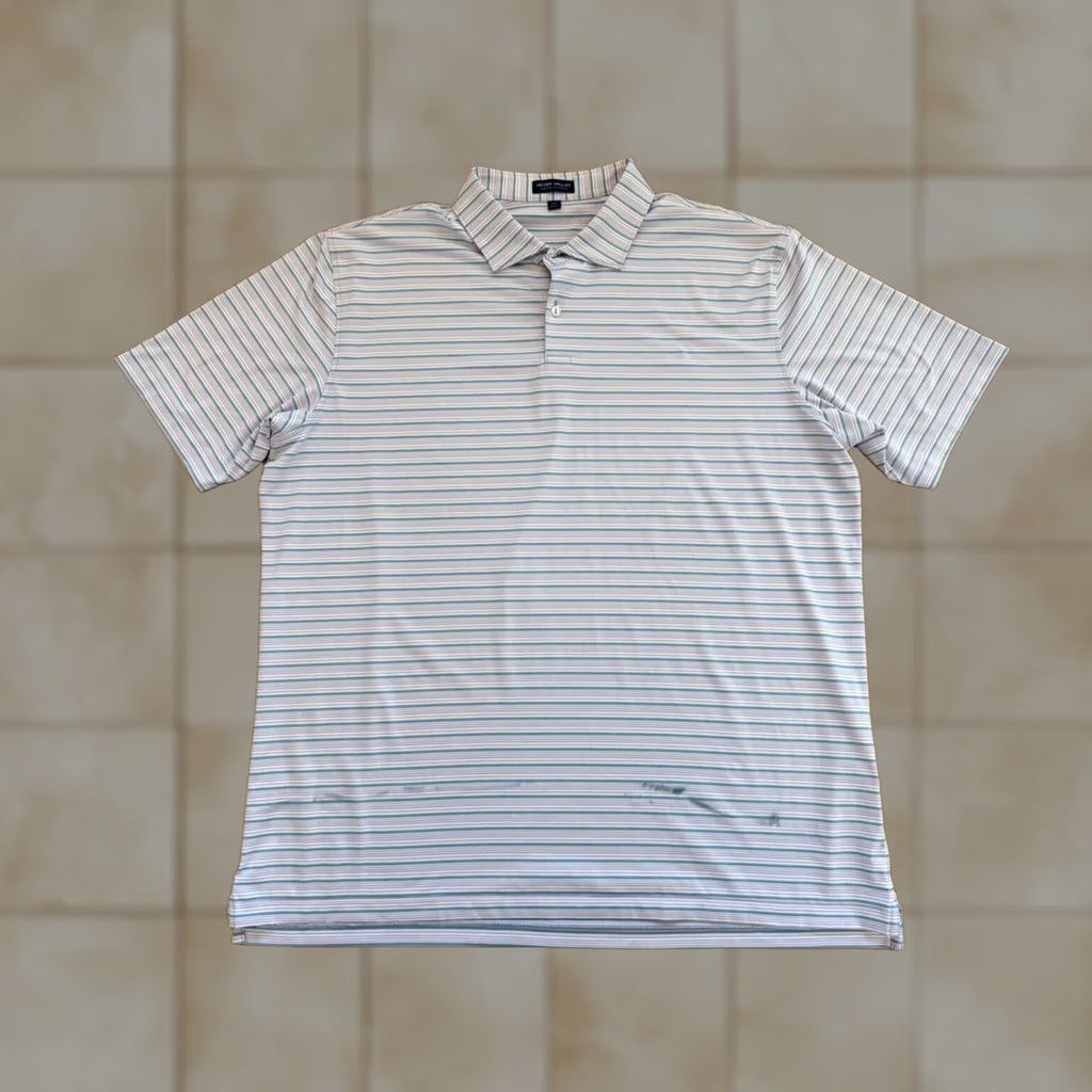 Peter Millar Peter Millar Crown Crafted Shirt Mens XXL Short Sleeve Polo Blue Stripes Size US XXL / EU 58 / 5 - 1 Thumbnail