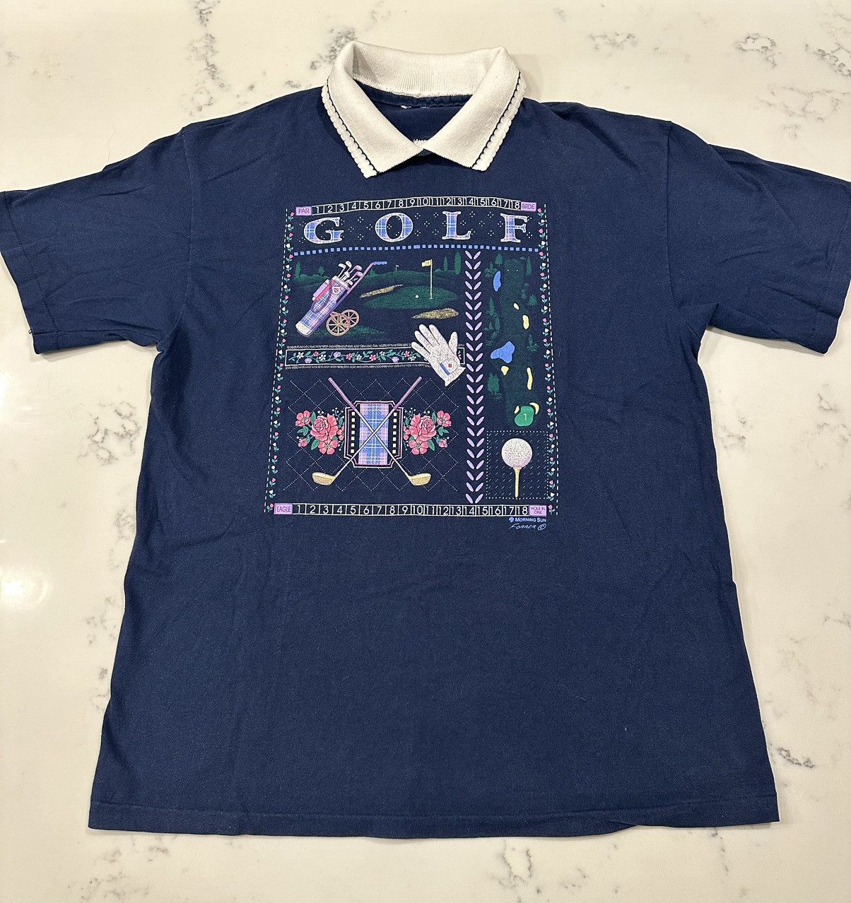Vintage Vintage 90s Golf Graphic Collared T-Shirt Size Medium USA Size US M / EU 48-50 / 2 - 1 Thumbnail