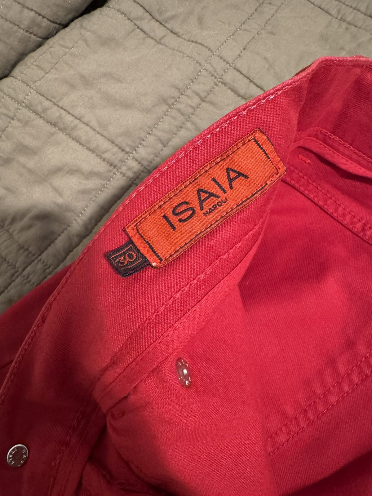 Isaia Red Button Fly Denim Jeans Size US 30 / EU 46 - 9 Thumbnail