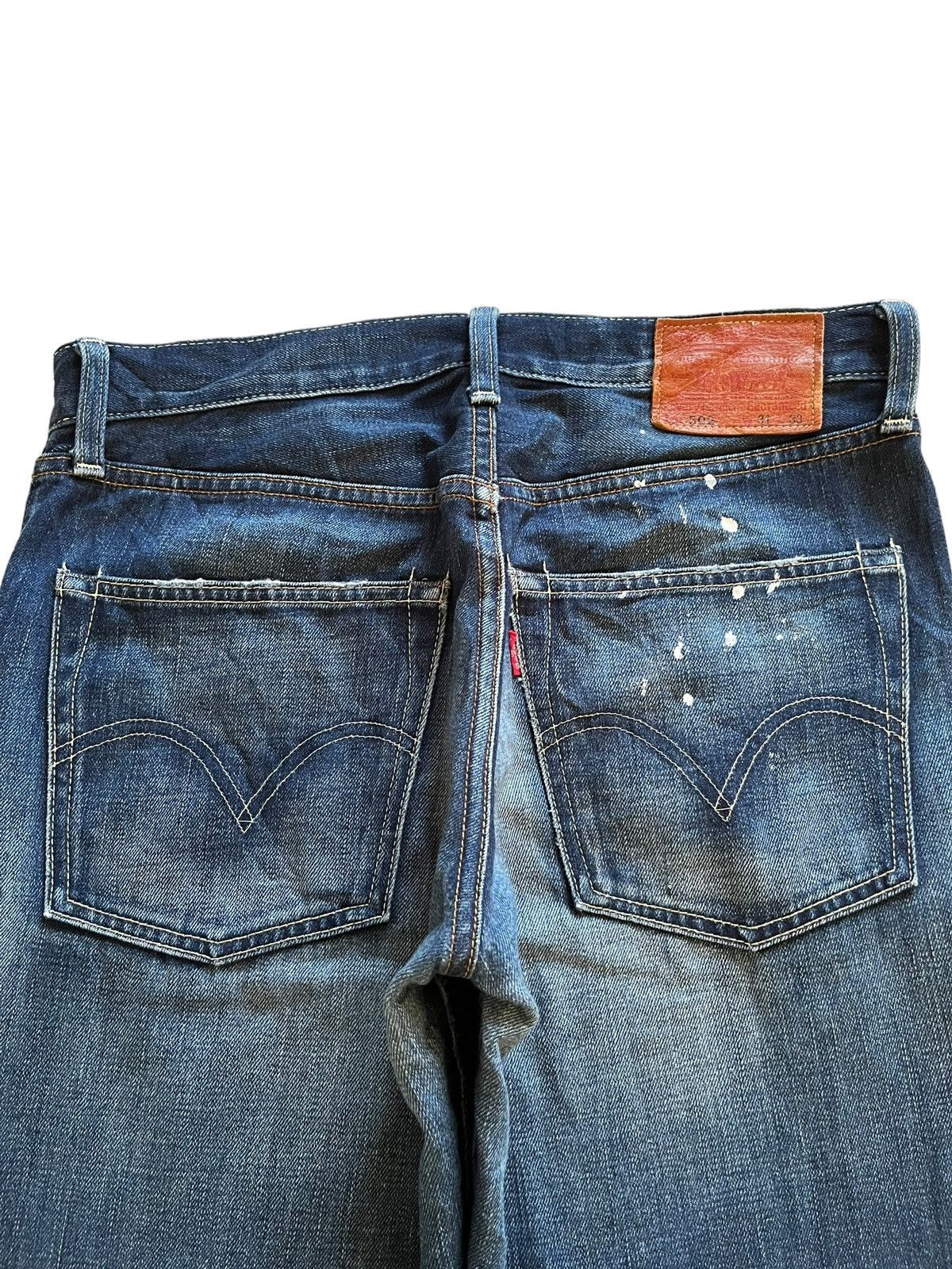 Levi's × Levi's Vintage Clothing Vintage 90s Levis 502 Blue Wash Paint Splattered Loose Jeans Size US 32 / EU 48 - 8 Thumbnail