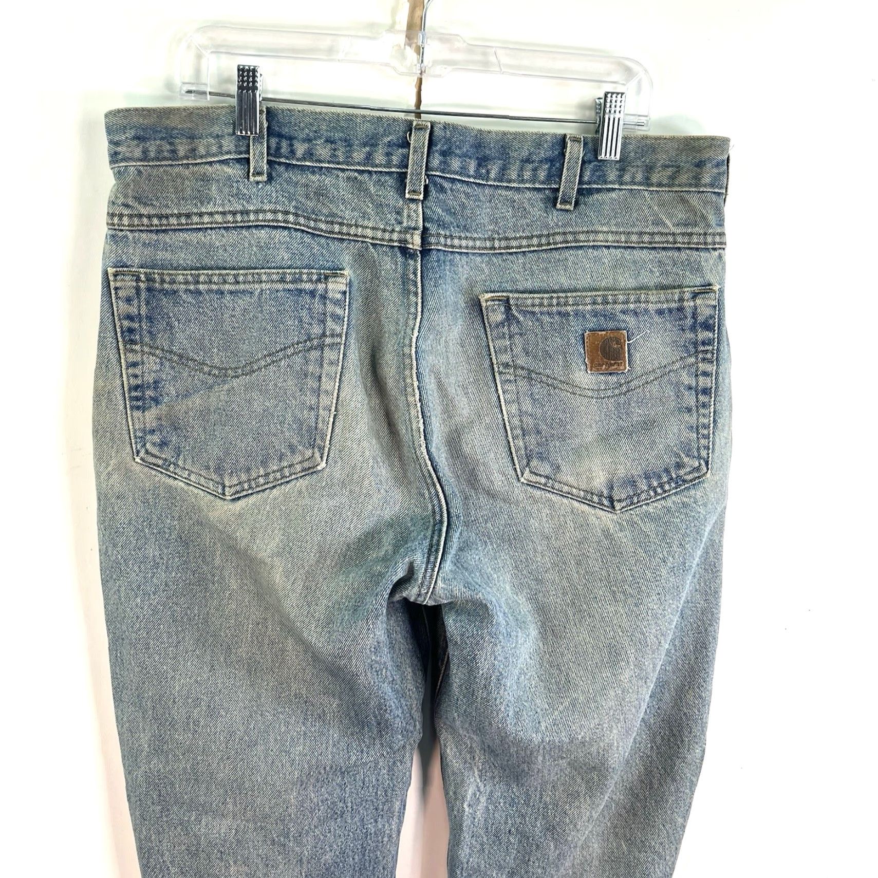 Carhartt VINTAGE Carhartt Distressed Denim Jeans 36x30 Mid Rise Straight Fit Blue 90s Mens Size US 36 / EU 52 - 7 Thumbnail