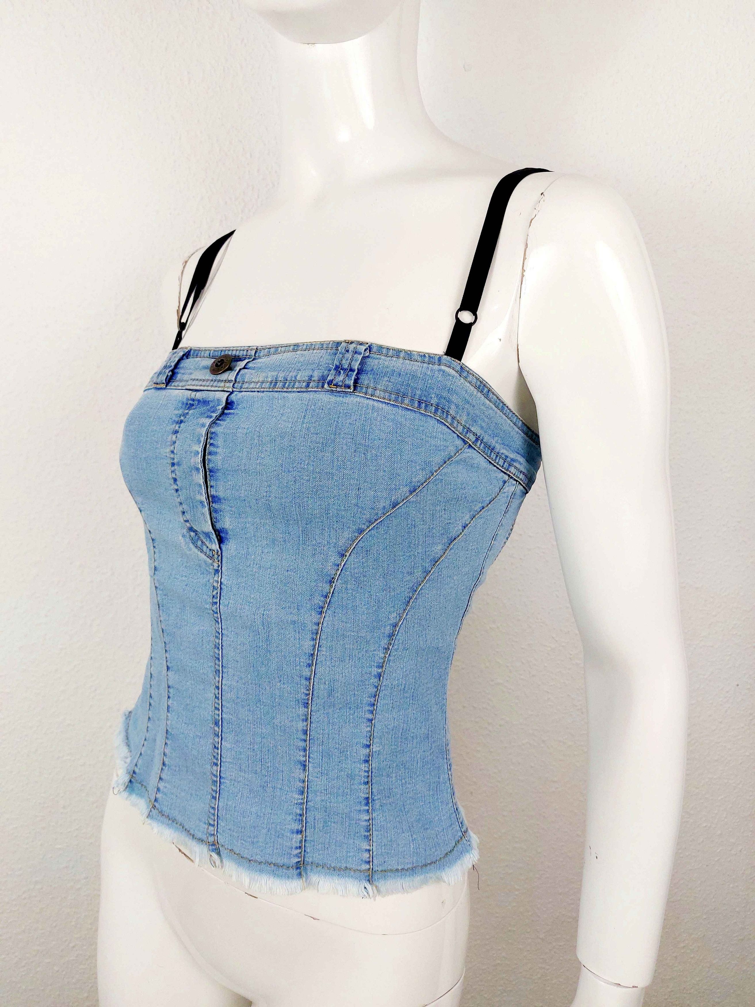 Dolce & Gabbana Dolce Gabbana D&G Bella Hadid Denim Jeans Corset Bustier Size S / US 4 / IT 40 - 5 Thumbnail