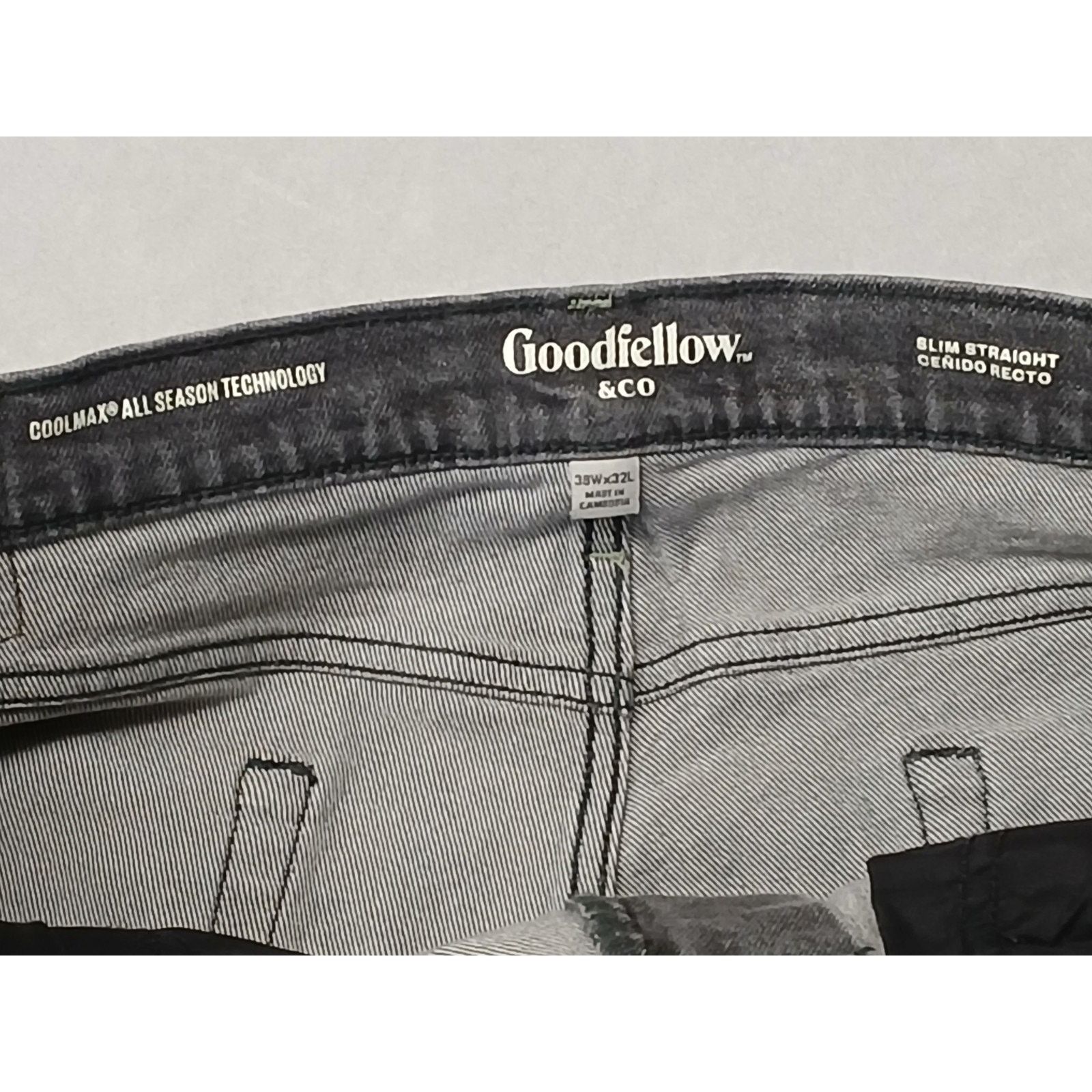 Other Goodfellow (38x32) Black Slim Straight Coolmax Chino Jeans Size US 38 / EU 54 - 6 Thumbnail