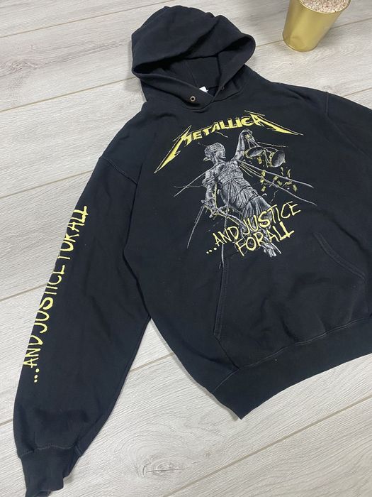 Band Tees × Metallica Vintage Menu2019s Metallica And Justice For All Black Hoodie