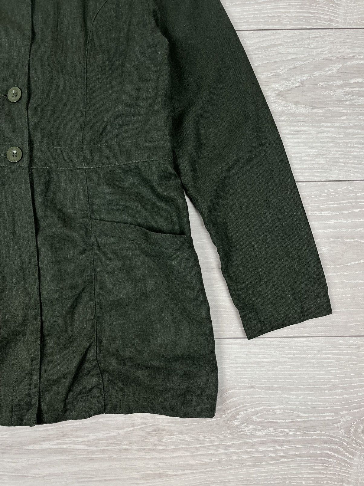 Gudrun Sjoden Gudrun Sjoden Avante Garde Linen Viscose Green Jacket Size L / US 10 / IT 46 - 5 Thumbnail