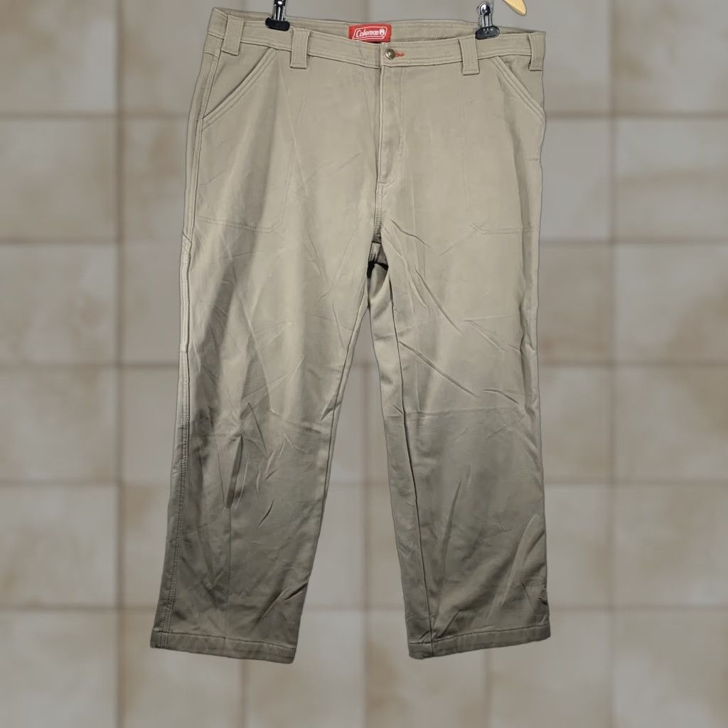 Vintage Coleman Mens Pants 40x30 Corduroy Lined Stretch Casual Workwear Hipster Beige Size US 40 / EU 56 - 1 Thumbnail