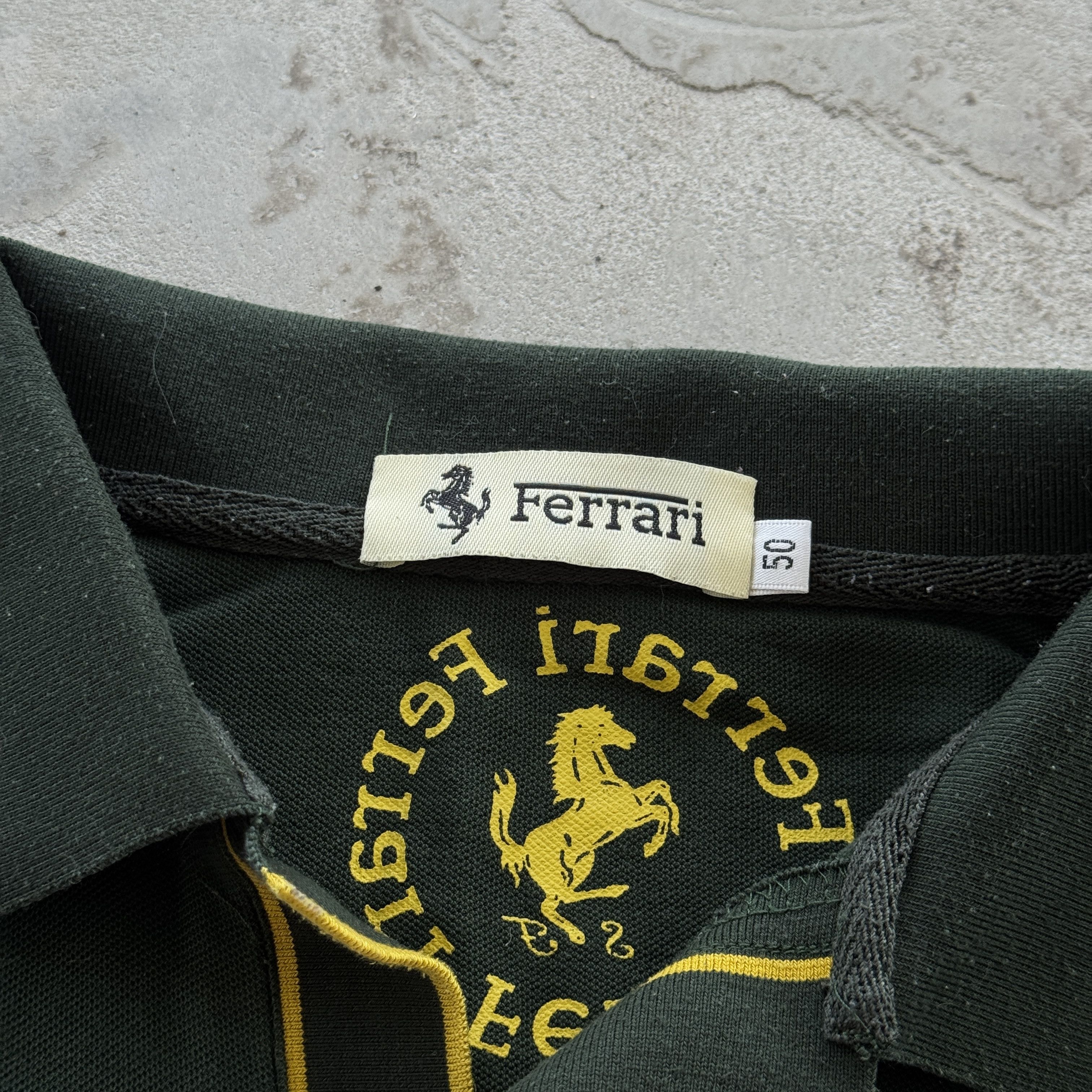 Ferrari Ferrari Dark Green Polo Shirt Yellow Tipped Shield Logo Size US M / EU 48-50 / 2 - 5 Thumbnail