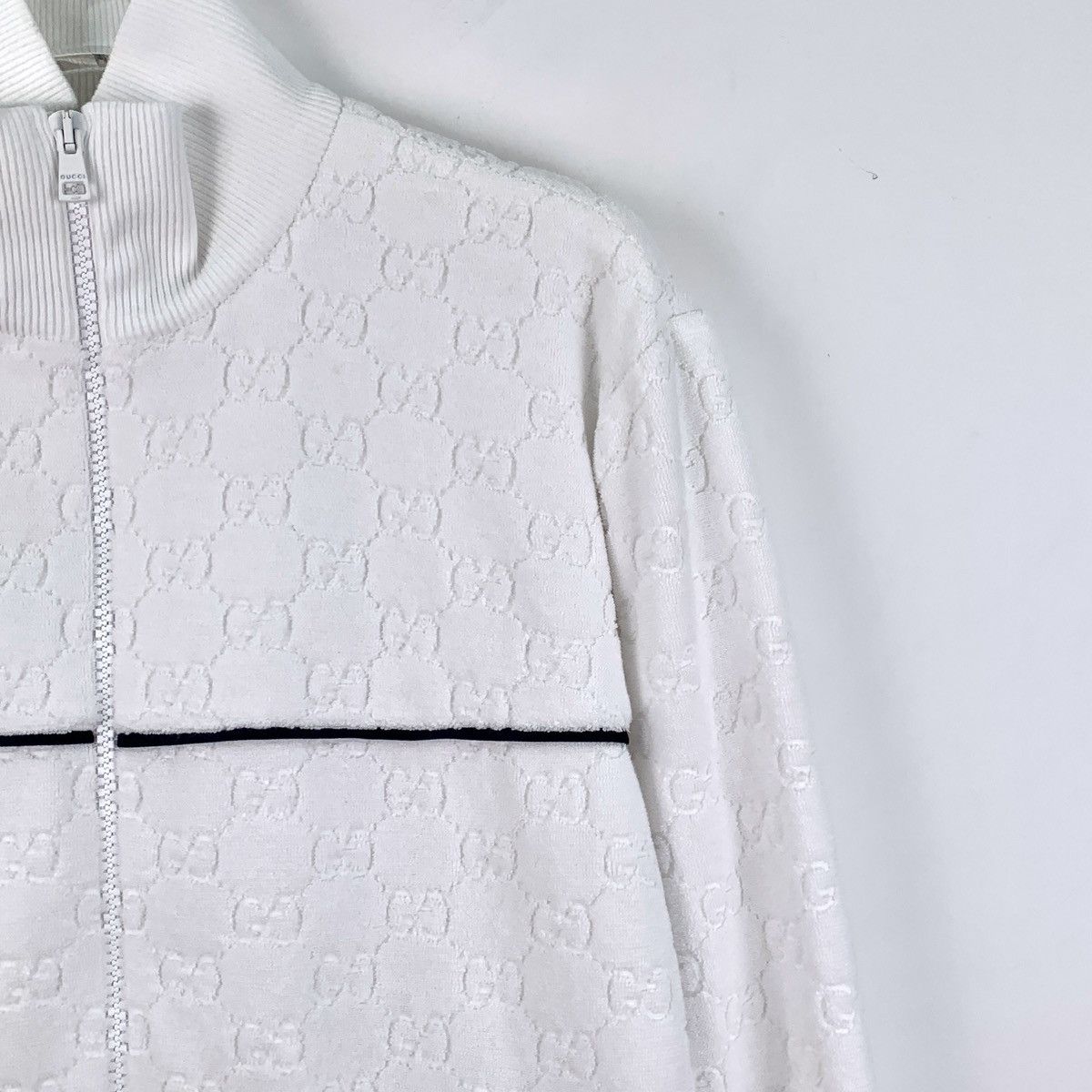 Gucci Gucci White Logo Jacquard All Over Print Cotton Jacket Size M / US 6-8 / IT 42-44 - 3 Thumbnail