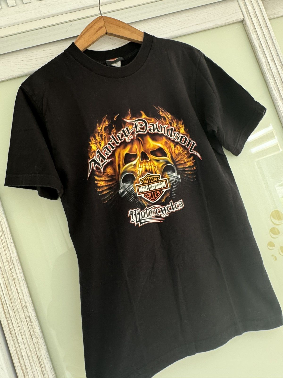 Harley Davidson Vintage Harley Davidson 2008 Fire Skull T-shirt Rare Tee Size US M / EU 48-50 / 2 - 4 Thumbnail