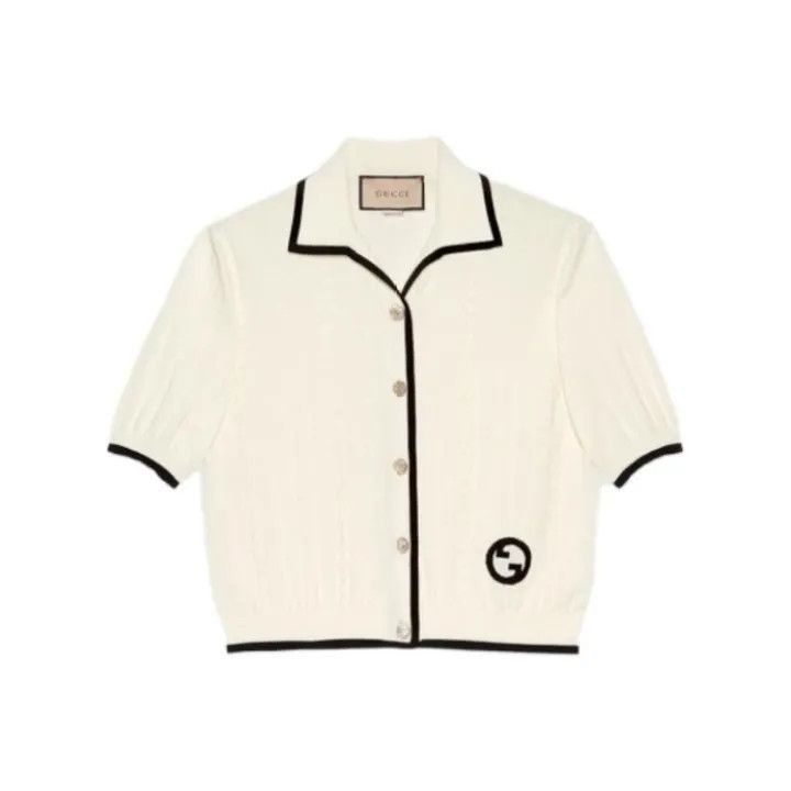 Gucci Gucci Colorful Logo Button-Up Knit Top-2507 Size M / US 6-8 / IT 42-44 - 1 Thumbnail