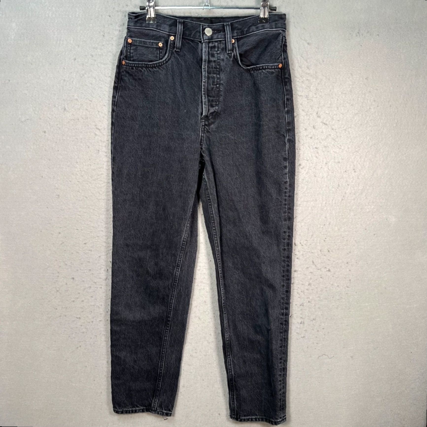 Vintage Denim Forum Jeans Womens Size 25 Inseam 28 High Rise Black Organic Cotton 5-Pocket Tapered Vintage No Size 42" / US 20 - 2 Thumbnail